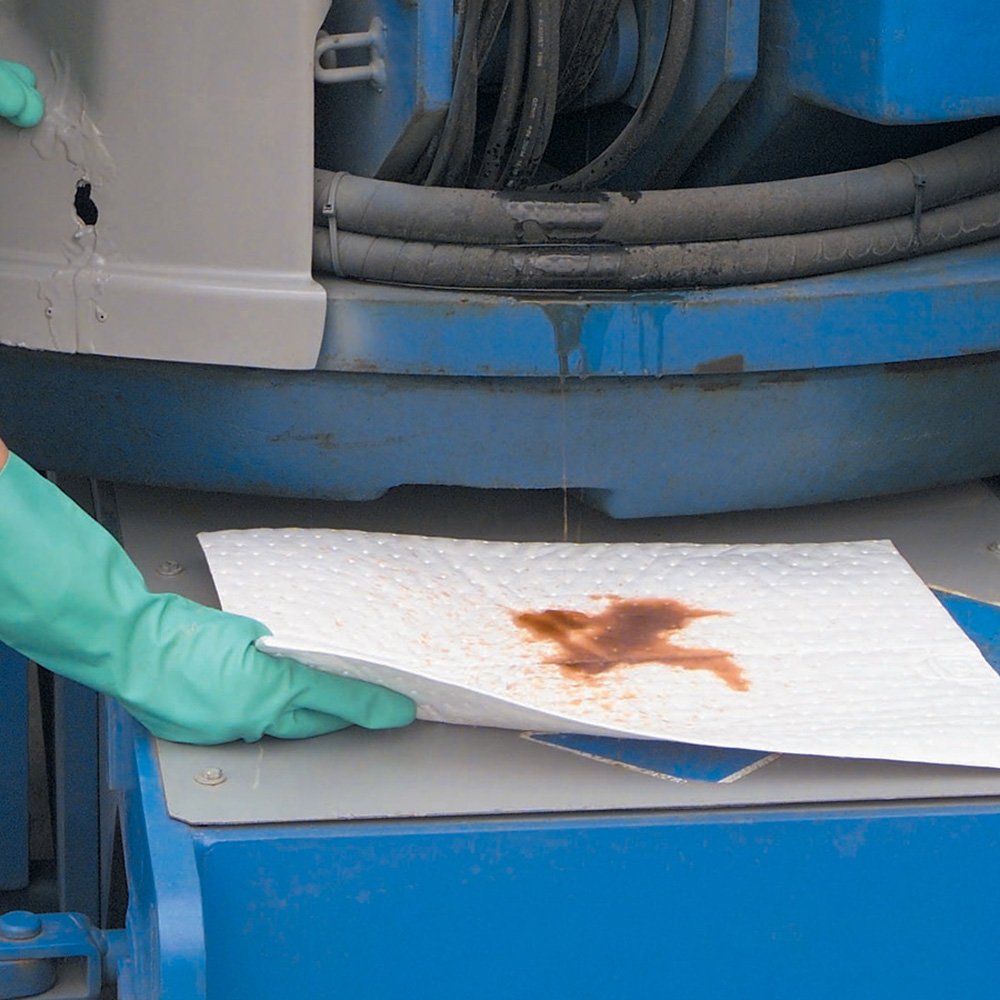 Pig Oil Mat - Oil-Only Absorbent Mat Pad - 100 Pads Per Bag - 15' X 20' Pad - Absorbs Up To 28 Ounces Per Pad - Mat403