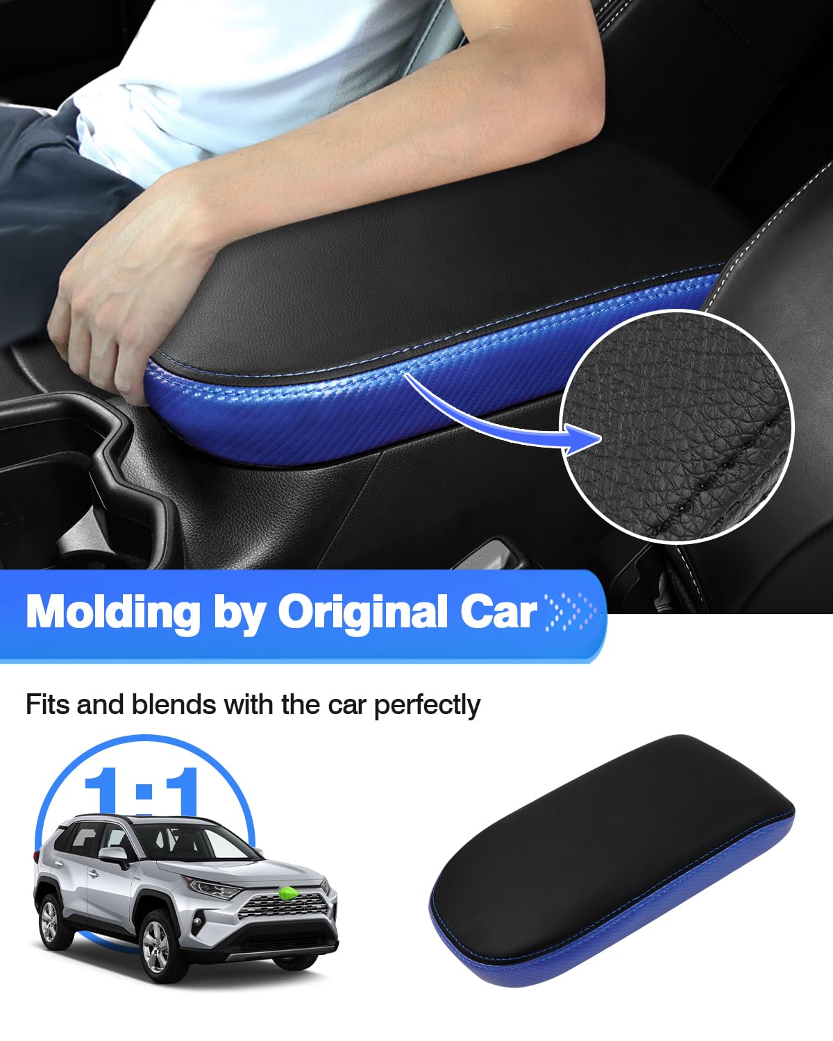 Autorder Center Console Cover For Toyota Rav4 2019 2020 2021 2022 2023 2024 Accessories Armrest Cover Anti-Scratch Middle Consol