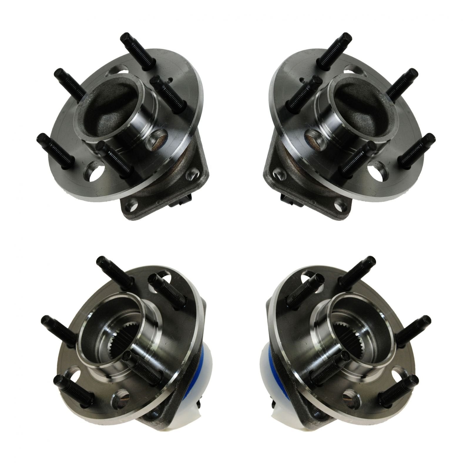 Trq Front & Rear Wheel Hub Bearing Kit Set Of 4 Lh Left Driver Rh Right Passenger Replacement Compatible With Aurora Bonneville