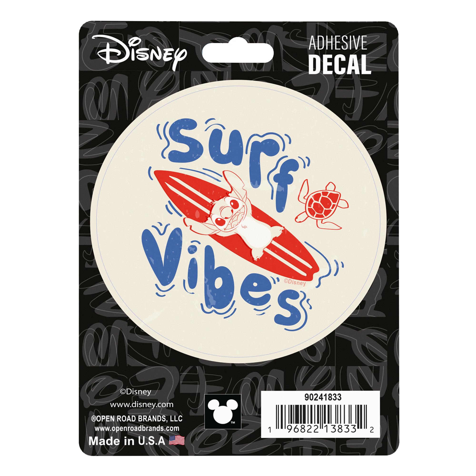 Disney Lilo and Stitch Surf Vibes Adhesive Vinyl Decal - Beach-Style Stitch Sticker for Car or Truck