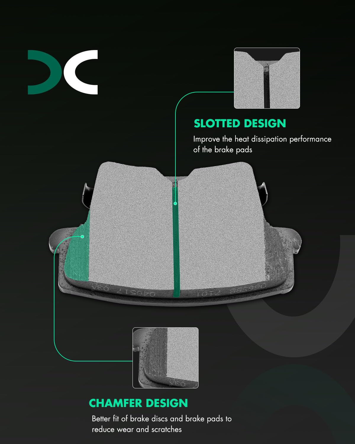 Ceramic Brake Pads Kits,Scitoo 4Pcs Rear Brakes Pads Set Fit For 2005-2019 For Chrysler 300,2009-2019 For Dodge Challenger,2006-