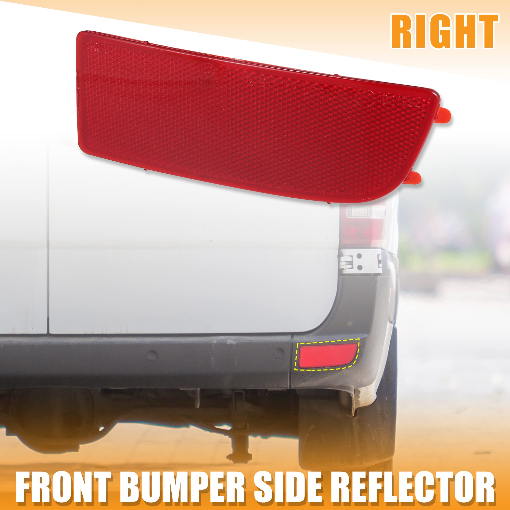 X AUTOHAUX Front Right Bumper Reflector Side Marker for Mercedes-Benz Sprinter 250 350 2006-2016 9068260140 Replace Amber Color