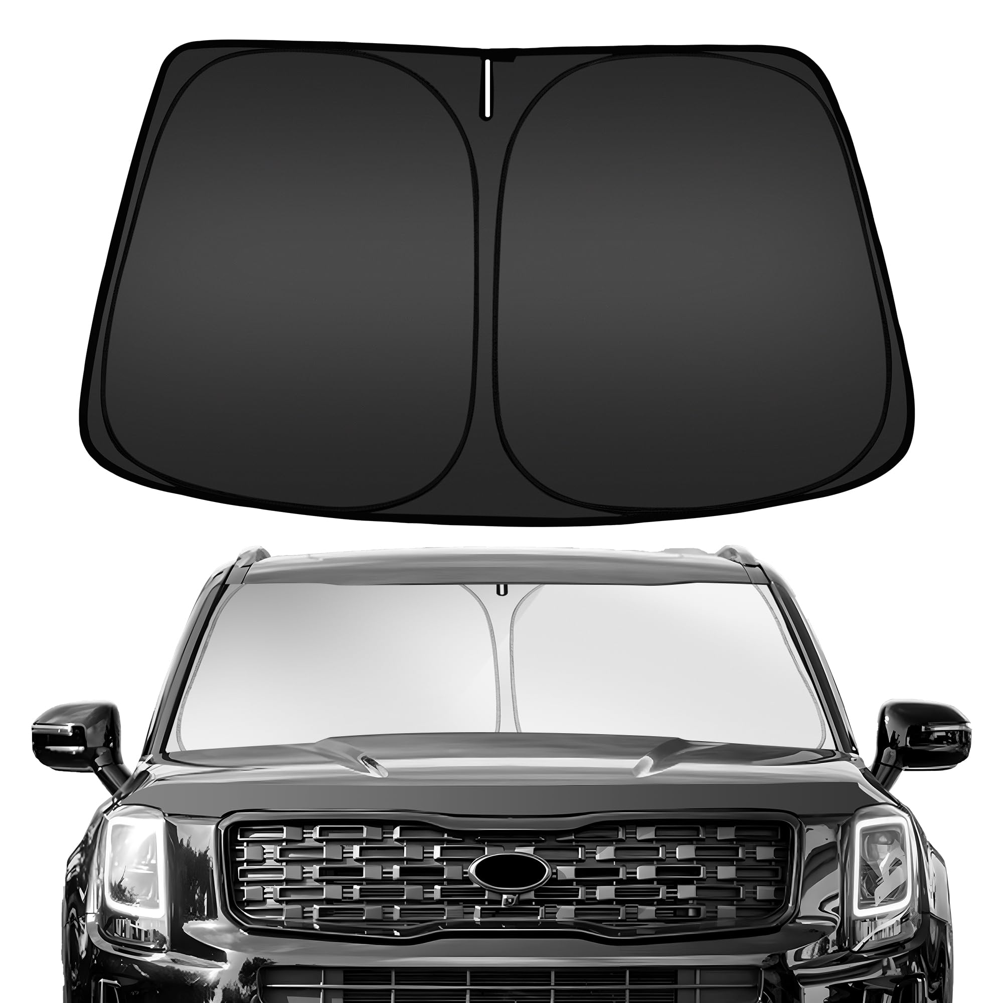 Arismotor Windshield Sun Shade For Kia Telluride 2020-2025, Custom Fit Foldable Front Window Sunshade Sun Visor Protector, Block