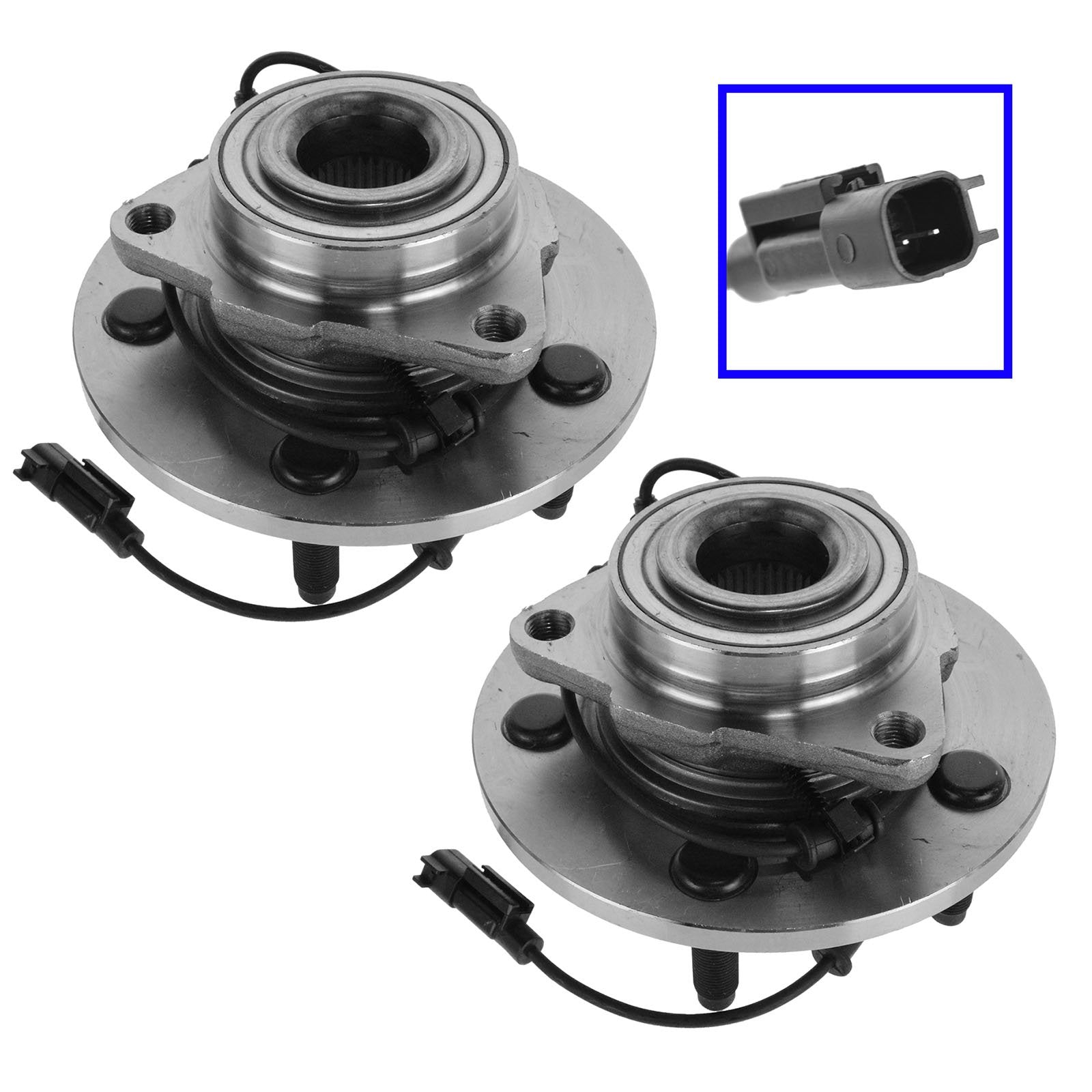 Trq Front Wheel Hub Bearings Assembly Set Compatible With 2009-2010 Dodge Ram 1500 2011 Ram 1500
