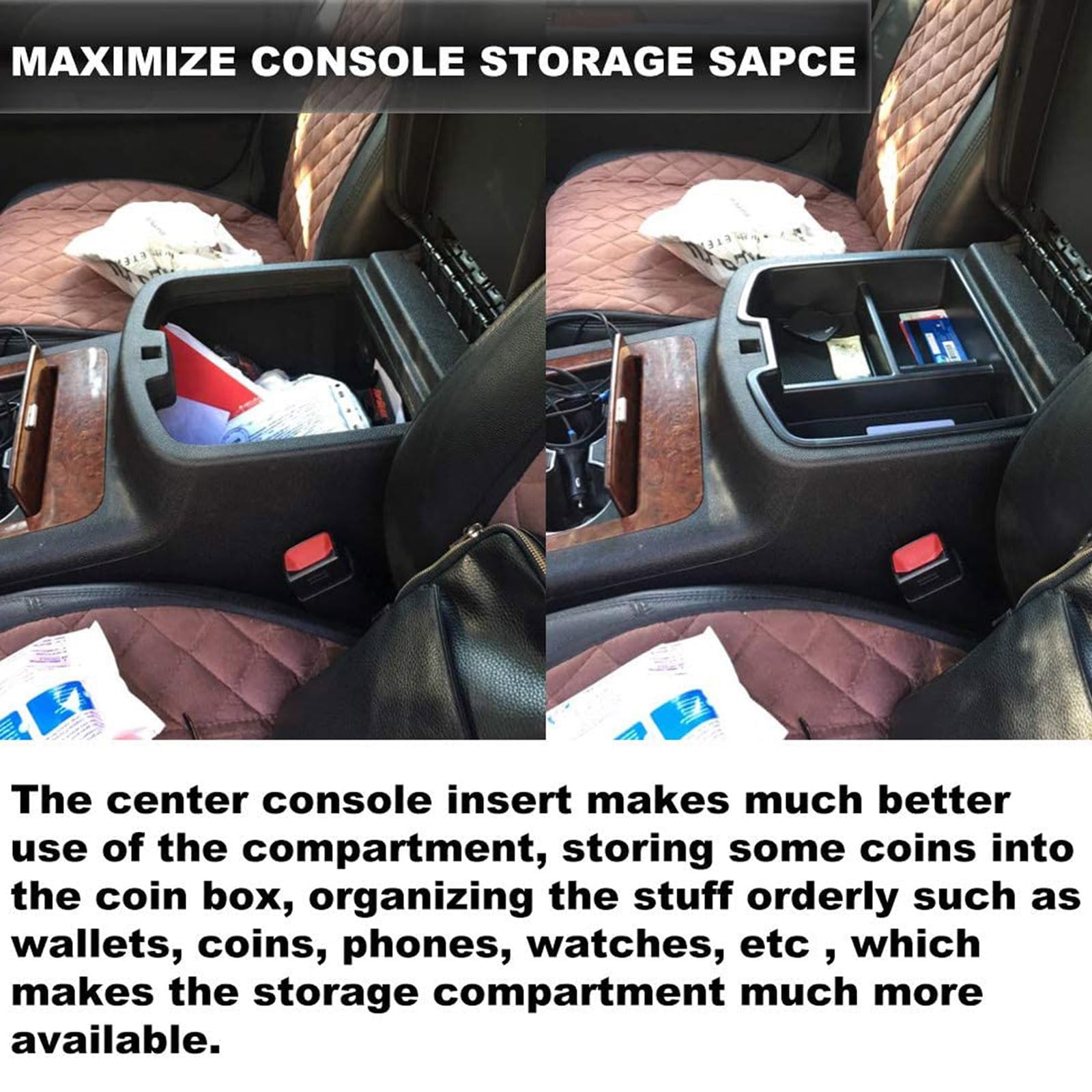 EDBETOS 07-14 Full Size Trucks Center Front Floor Console Compatible with Chevrolet Avalanche Tahoe Silverado Suburban 1500 2500 Sierra Pickup Truck Yukon & XL/Denali 19166288