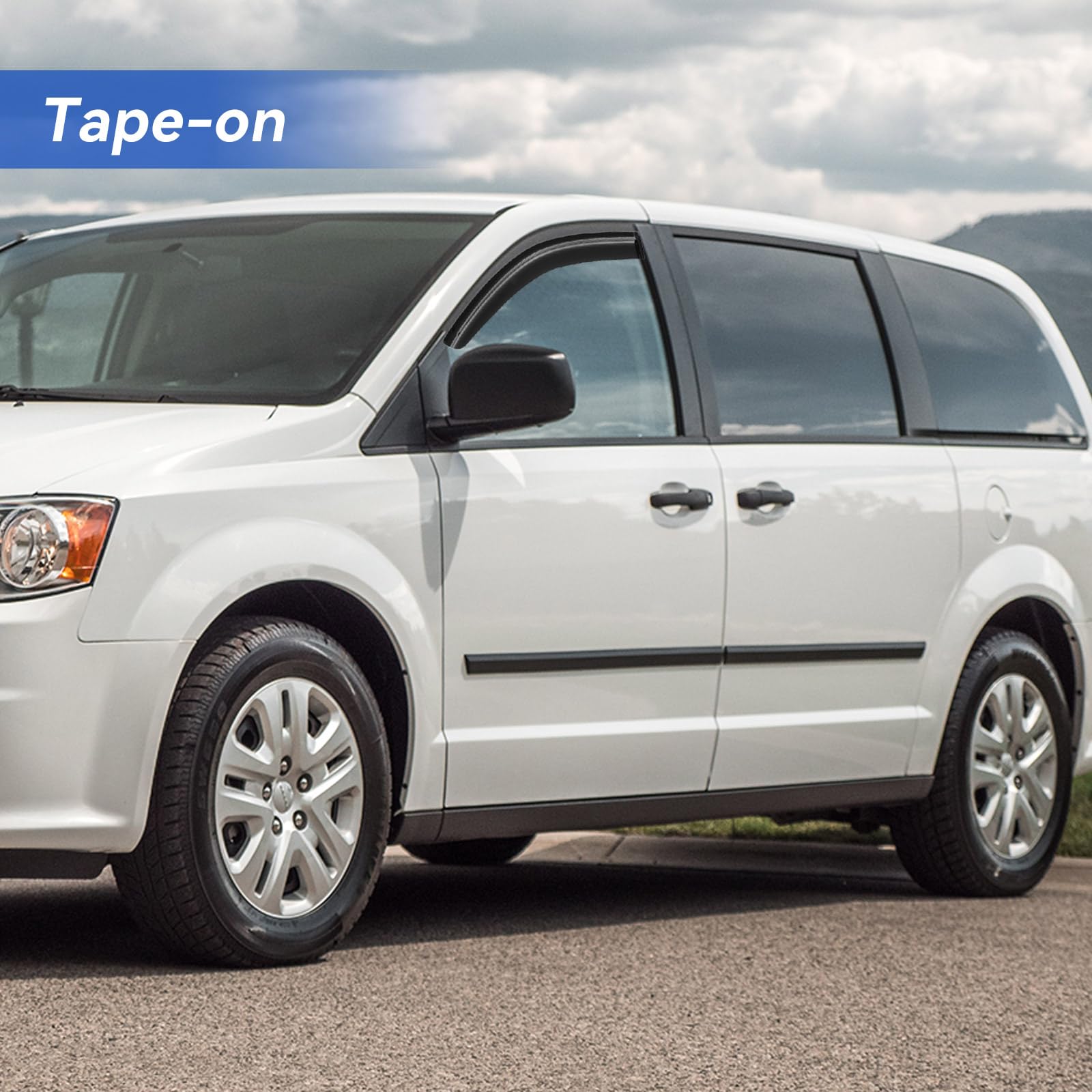 Window Visors Rain Guards Shield For 2008-2020 Dodge Grand Caravan, 2Pcs Out-Channel Window Vent Wind Deflectors Visors Shades F