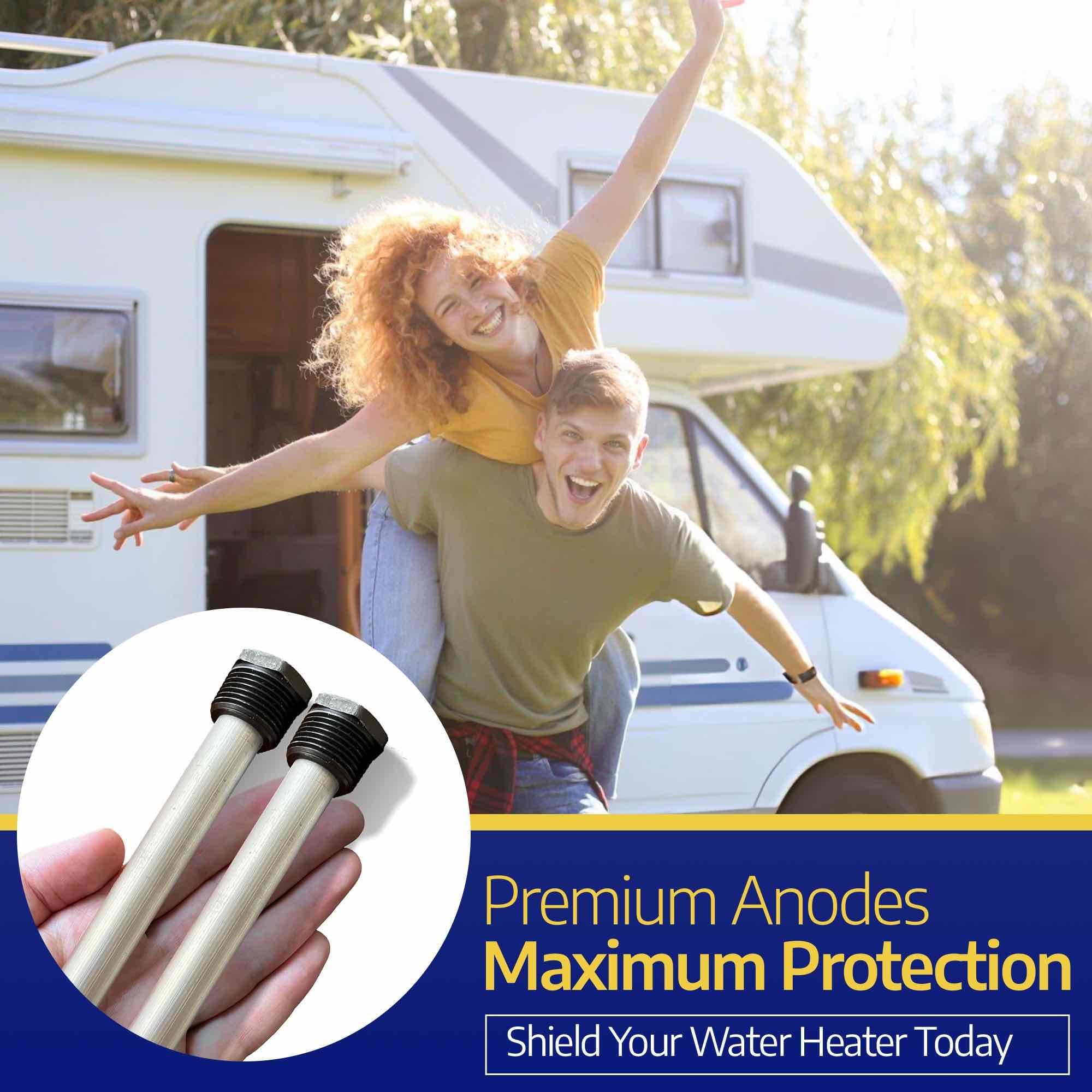 Anode Rod For Hot Water Heater - Magnesium 9.25'' Length '' Npt - 2 Pack