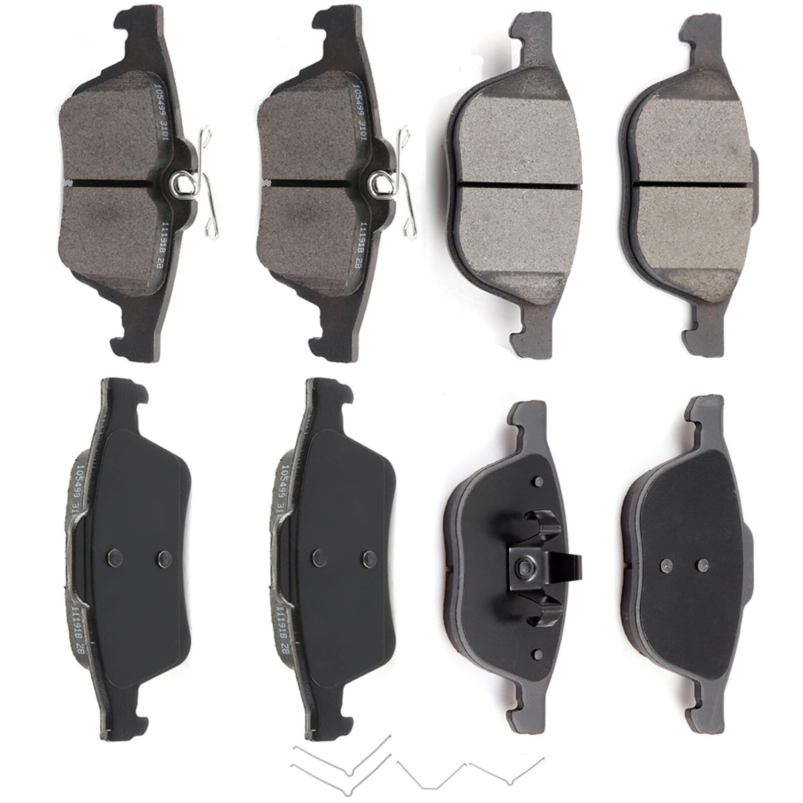 Automuto 8Pcs Front & Rear Disc Brake Pads Set D1564 D1044 For Ford C-Max Ecosport Escape Focus Transit Connect For Mazda 3 3 Sp