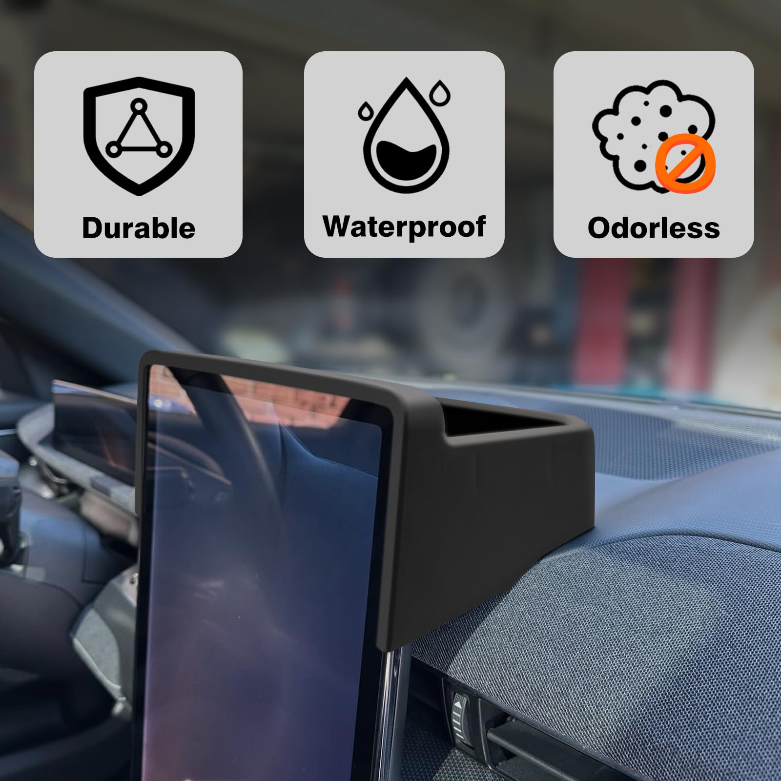 Bestevmod Upgrade Center Console Dash Storage Box Tray Compatible With Mustang Mach E 2021-2025 Dashboard Screen Back Organizer