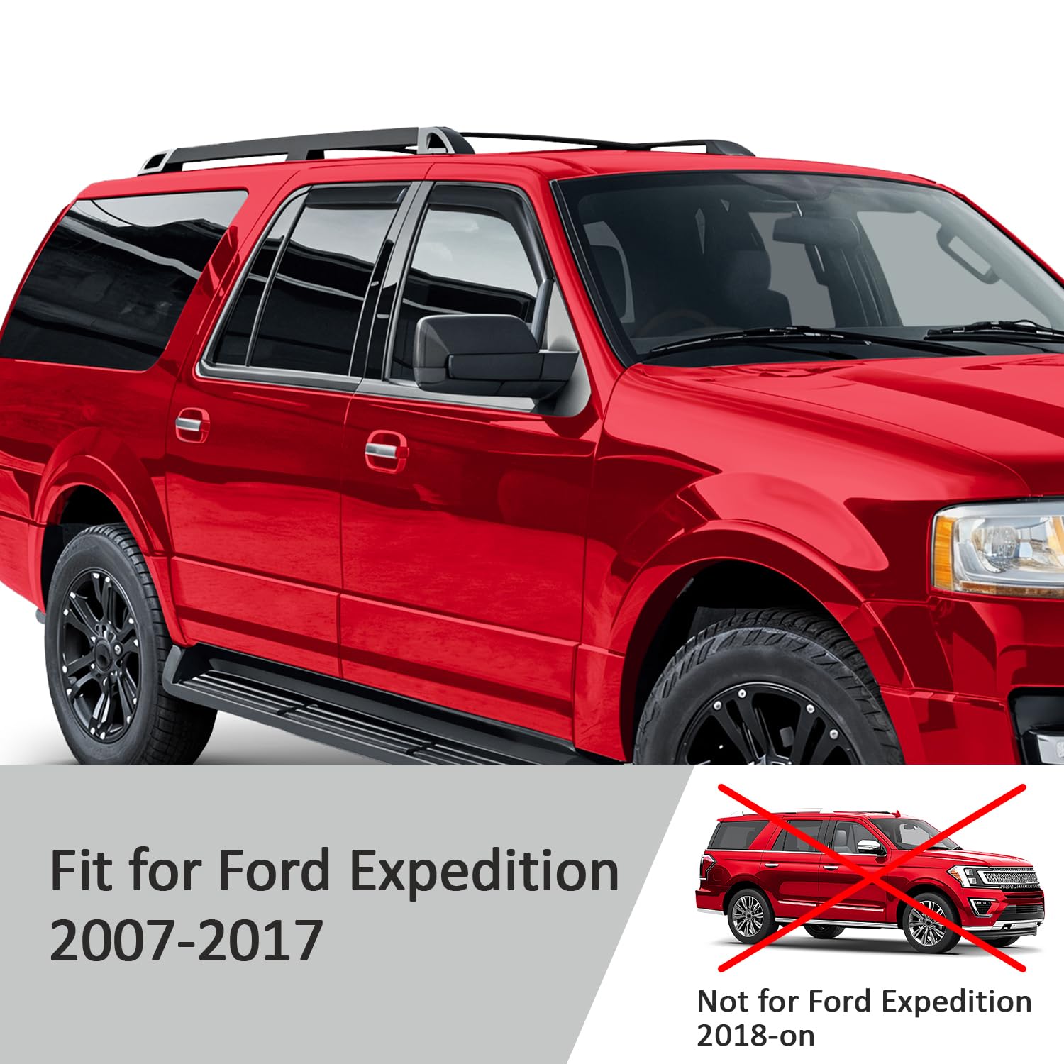 Voron Glass Extra Durable Rain Guards For Ford Expedition 2007 2017/Lincoln Navigator 2007 2017, Window Deflectors, Vent Window