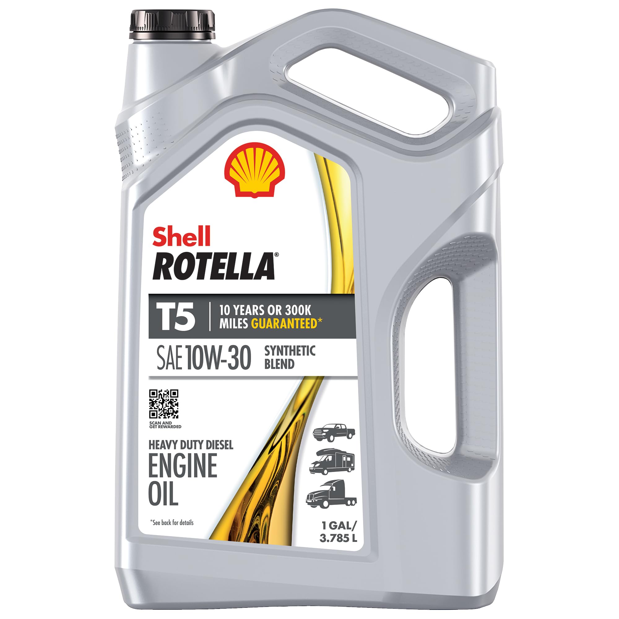 Shell Rotella T5 Synthetic Blend 10W-30 Diesel Engine Oil, 1 Gallon