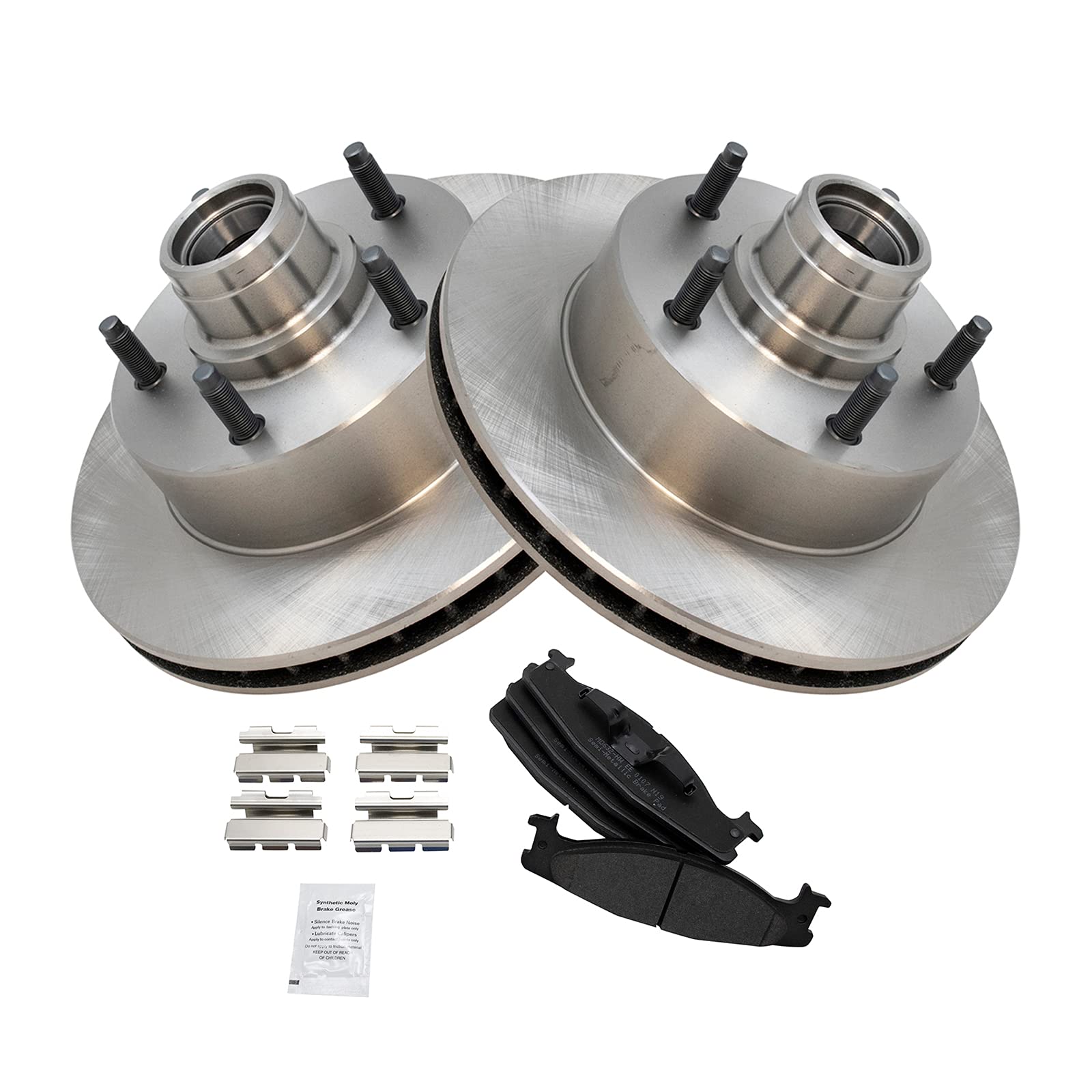 Trq Front Brake Pad & Rotor Kit Brake Pads Brake Rotor Semi-Metallic Compatible With 1994-2001 Ford E-150 Econoline E-150 Econol