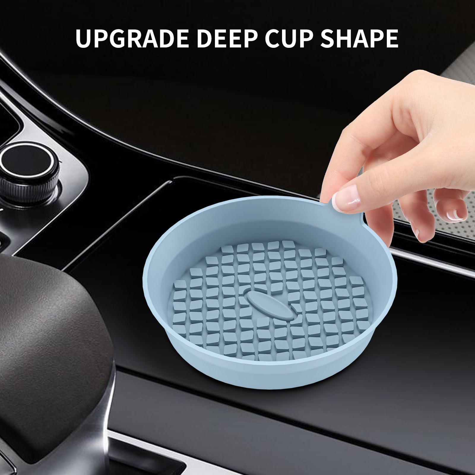 Me.Fan Car Cup Holder Coasters [4 Pack] Silicone Cups Mats, Automotive Universal Non-Slip Recessed Interior Accessories Ether