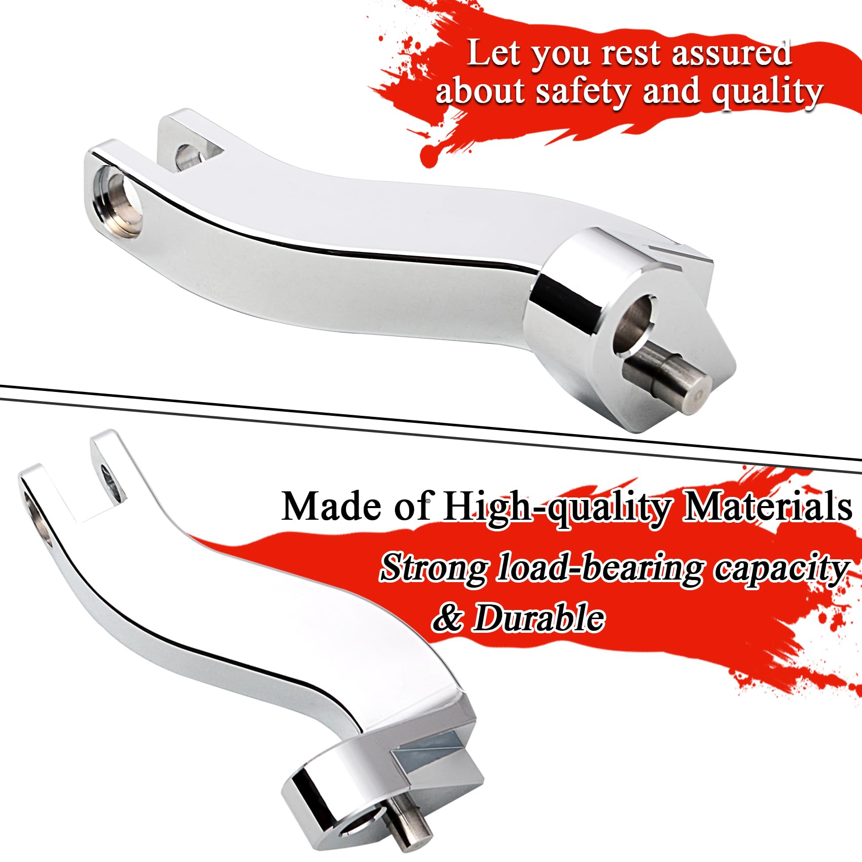 Wowtk 10Mm Rear Passenger Footpeg Mounting Kit For Harley Touring Road King Road Glide Street Glide Electra Glide Models 1993-2024,Chrome