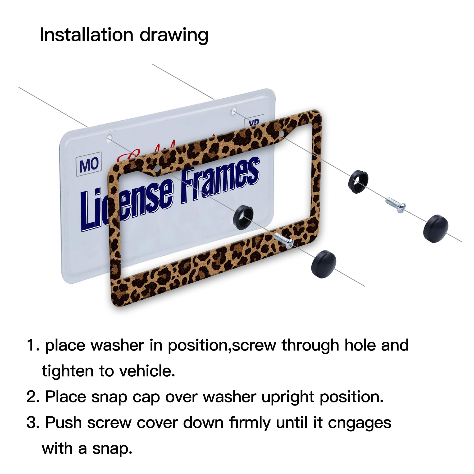 Leopard Cheetah Print License Plate Covers Leopard Cheetah License Plate Frame Leopard Cheetah License Plate Holders Cheetah Leo