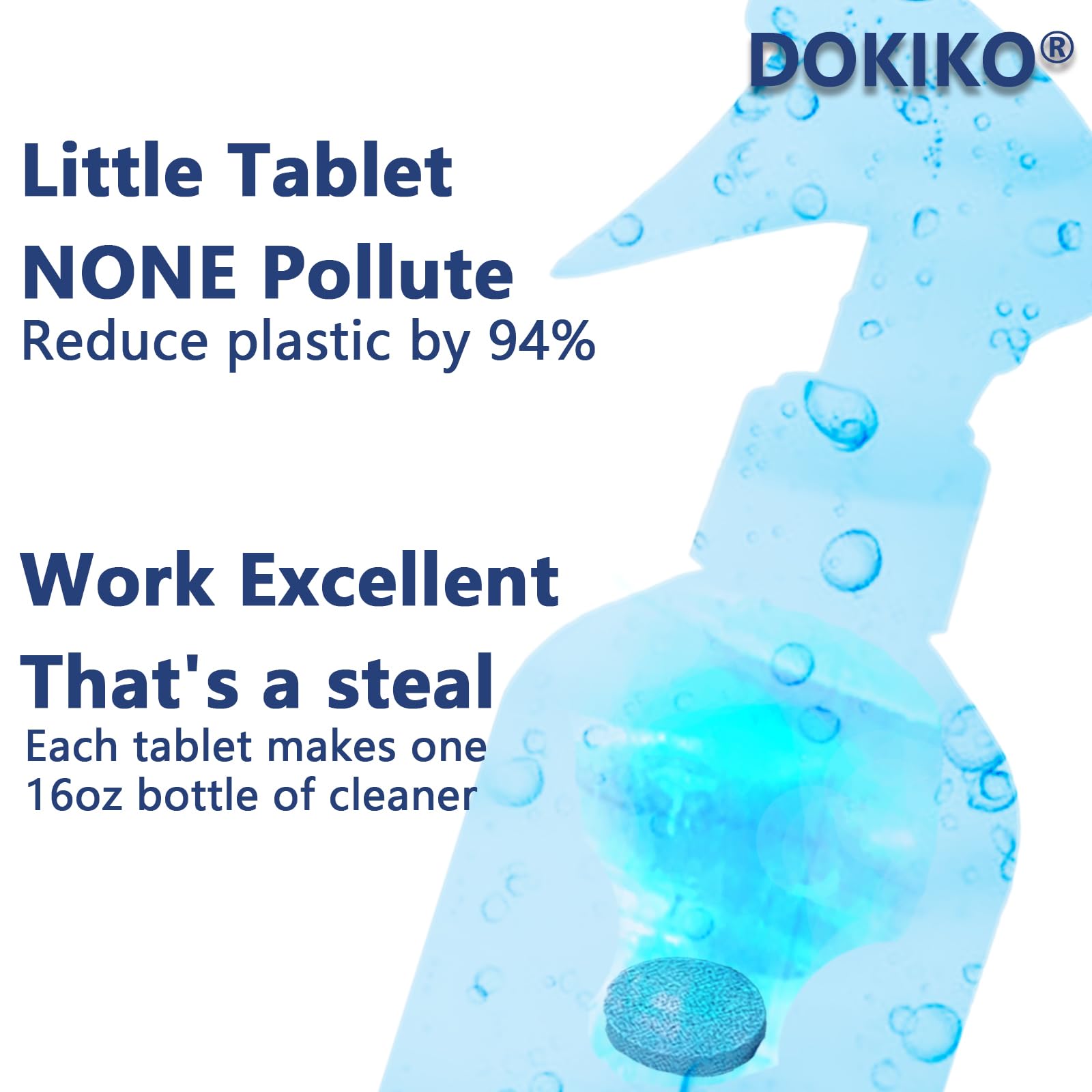 Dokiko 100 Pcs Window Clean Tablets For Cars And Home, Car Windshield Washer Fluid Tablets,Cleaning Glass Surfaces,1 Pack Makes