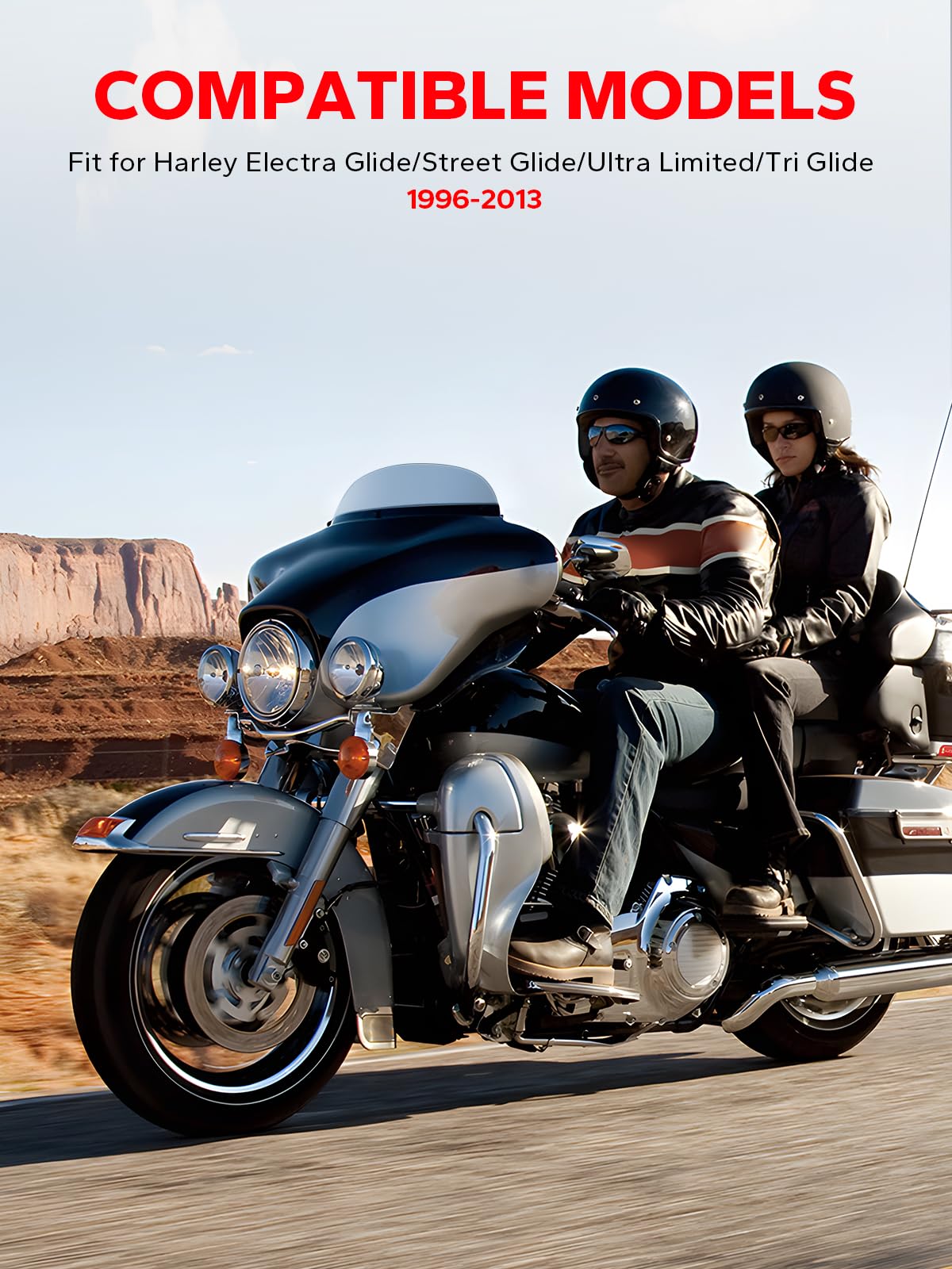 Amazicha Windshield 5'' Tint Round Windscreen Wind Splitter Deflector 96-13 Compatible For Harley Davidson Touring Electra Glide