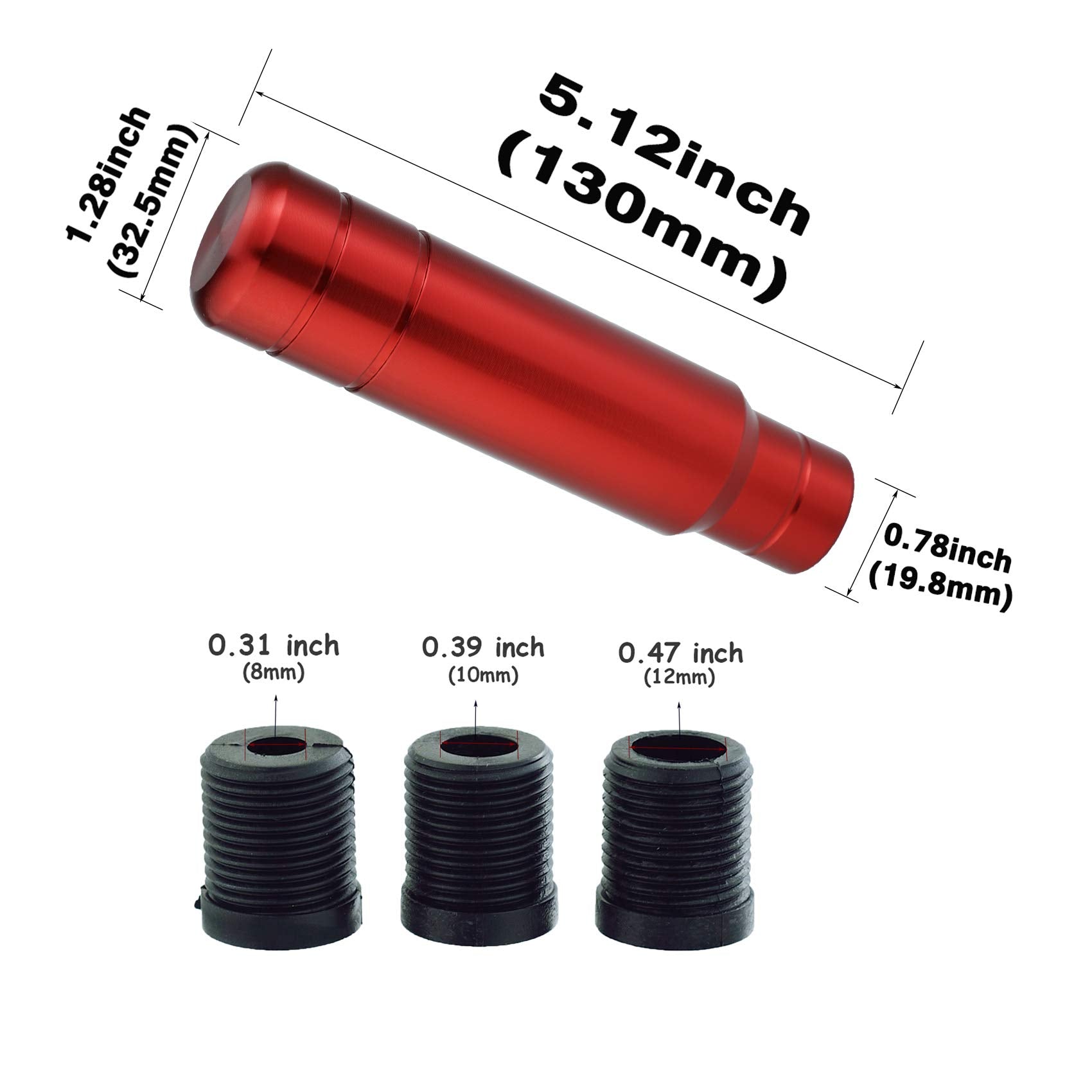 Abfer Weighted Shift Knob Aluminum Car Gear Stick Shifter Handle Shifting Lever Head Fit Most Automatic Manual Vehicle (Red)