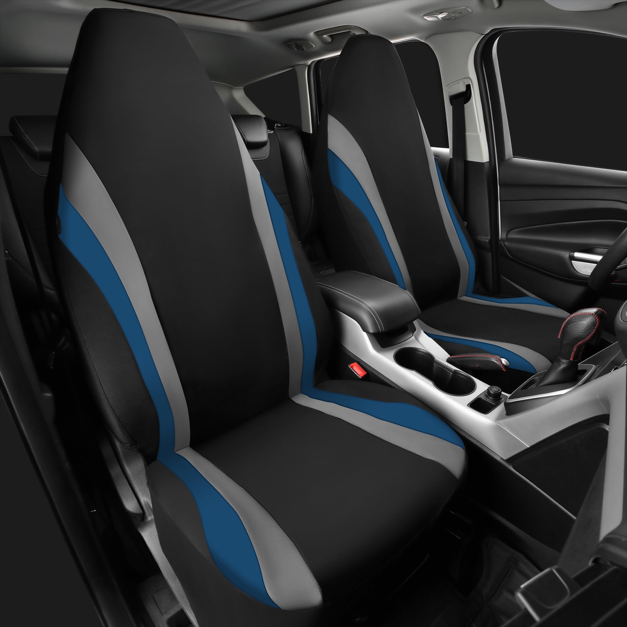 Car Pass Aquashield Neoprene Waterproof Car Seat Covers For Front Seats Only, High Back Bucket Seat Cover,Airbag Compatible, Lin