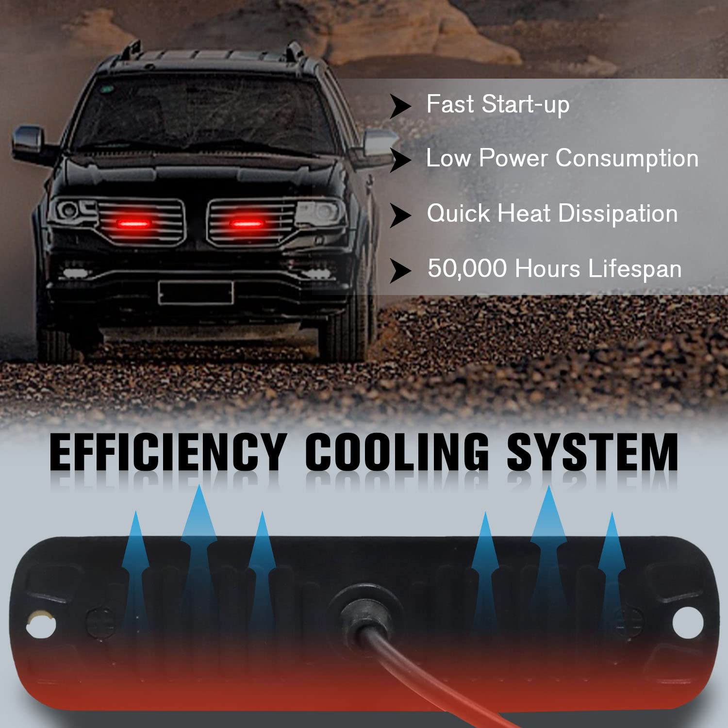 Dibms Led Emergency Strobe Lights Bar 8X Red 6 Led Strobe Warning Emergency Flashing Light Caution Construction Hazard Light Bar