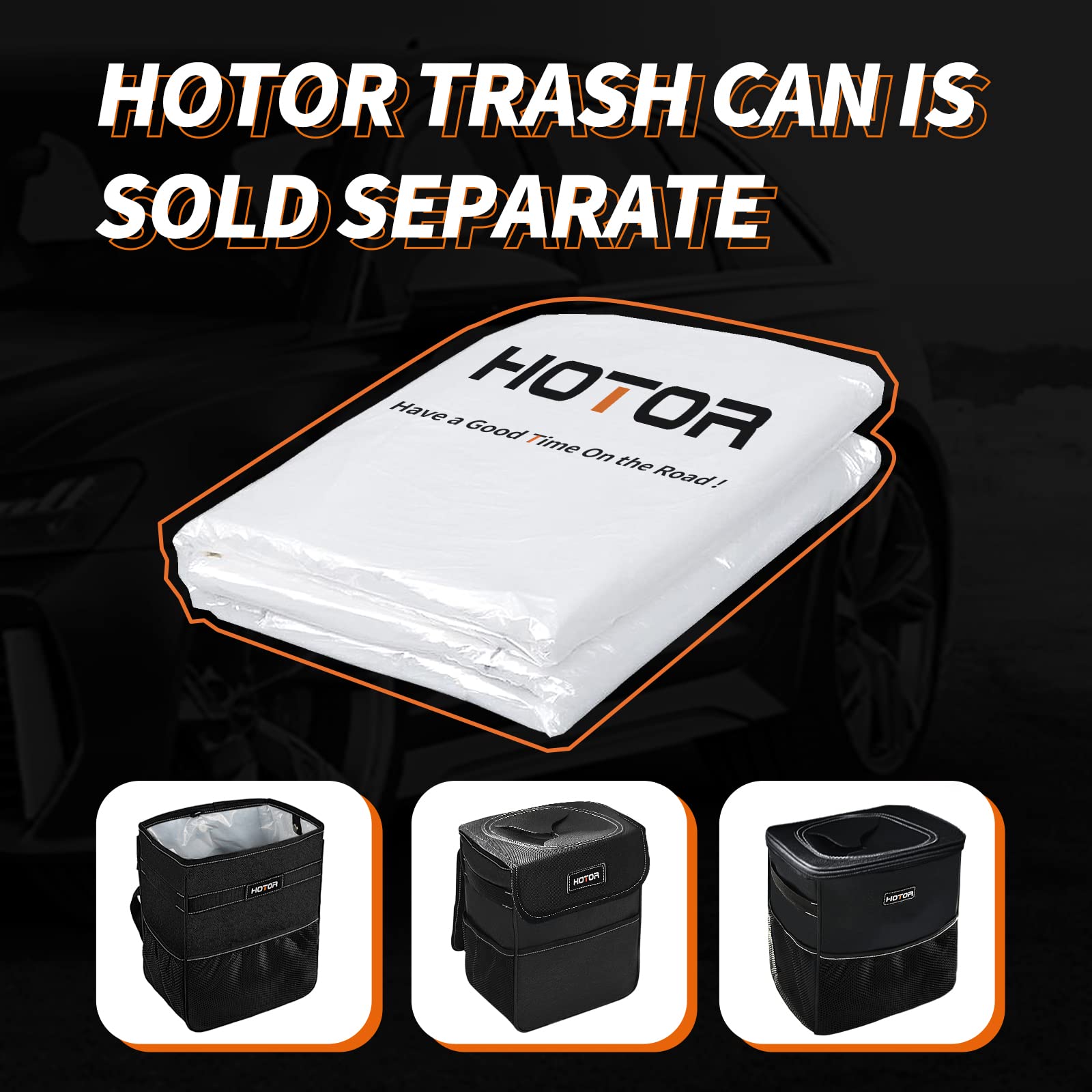 Hotor Car Trash Bags, Liner Refills (50-Pack), (Trash Can Is Not Included)