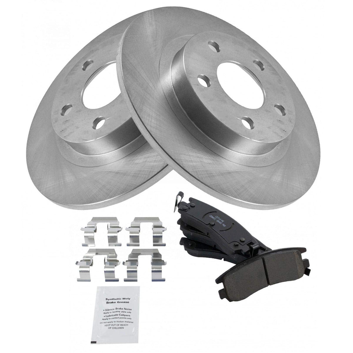 TRQ Rear Brake Pad & Rotor Kit Brake Pads Brake Rotor Ceramic Compatible with 2003-2005 Buick Park Avenue 2000-2005 Cadillac DeV