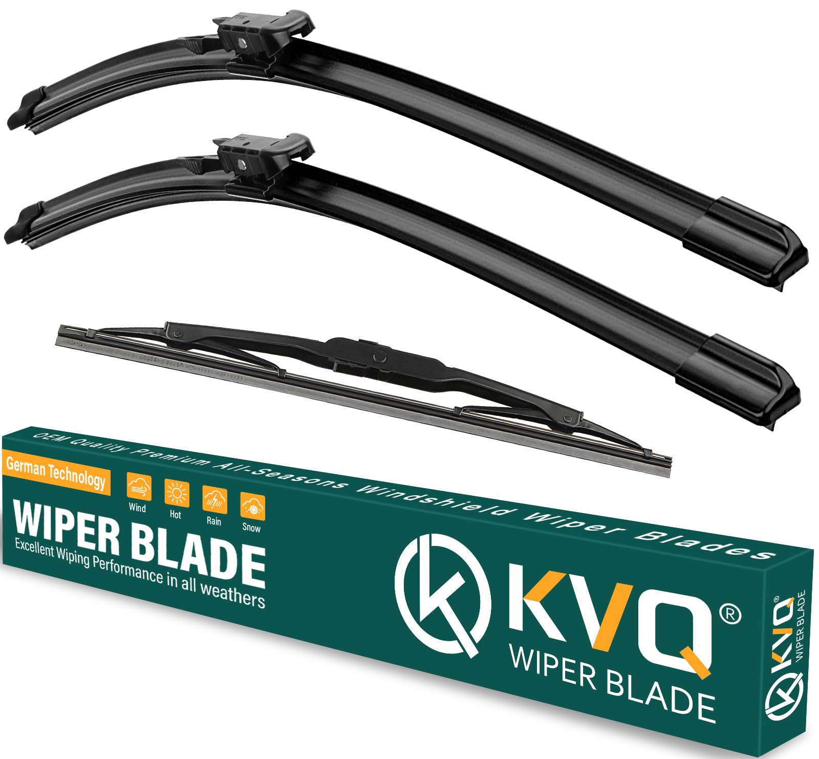 Kvq Windshield Wiper Blades Replacement For Gmc Acadia 2013 2014 2015 2016 Original Factory Quality Front Rear Wiper Blade Set -