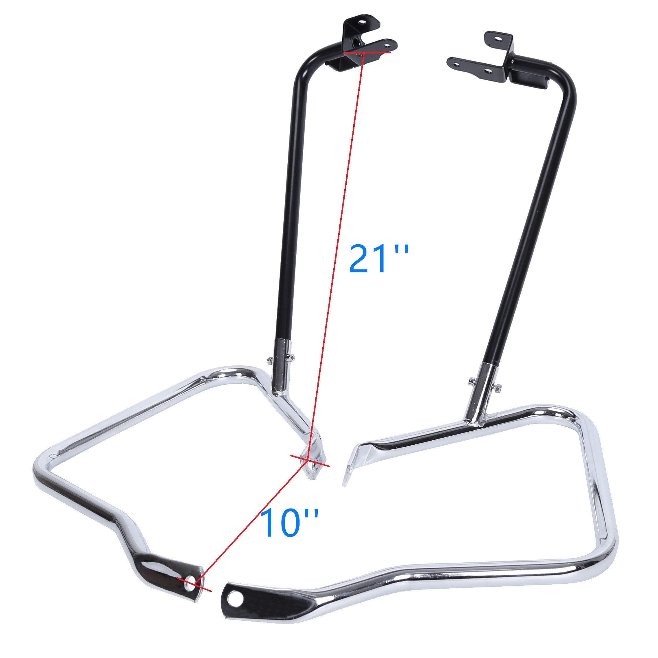 Ecotric Saddlebag Bracket Guard Bars Compatible With 2014-2022 Harley Davidson Touring Street Road Glide Flh Saddle Bags Guard S