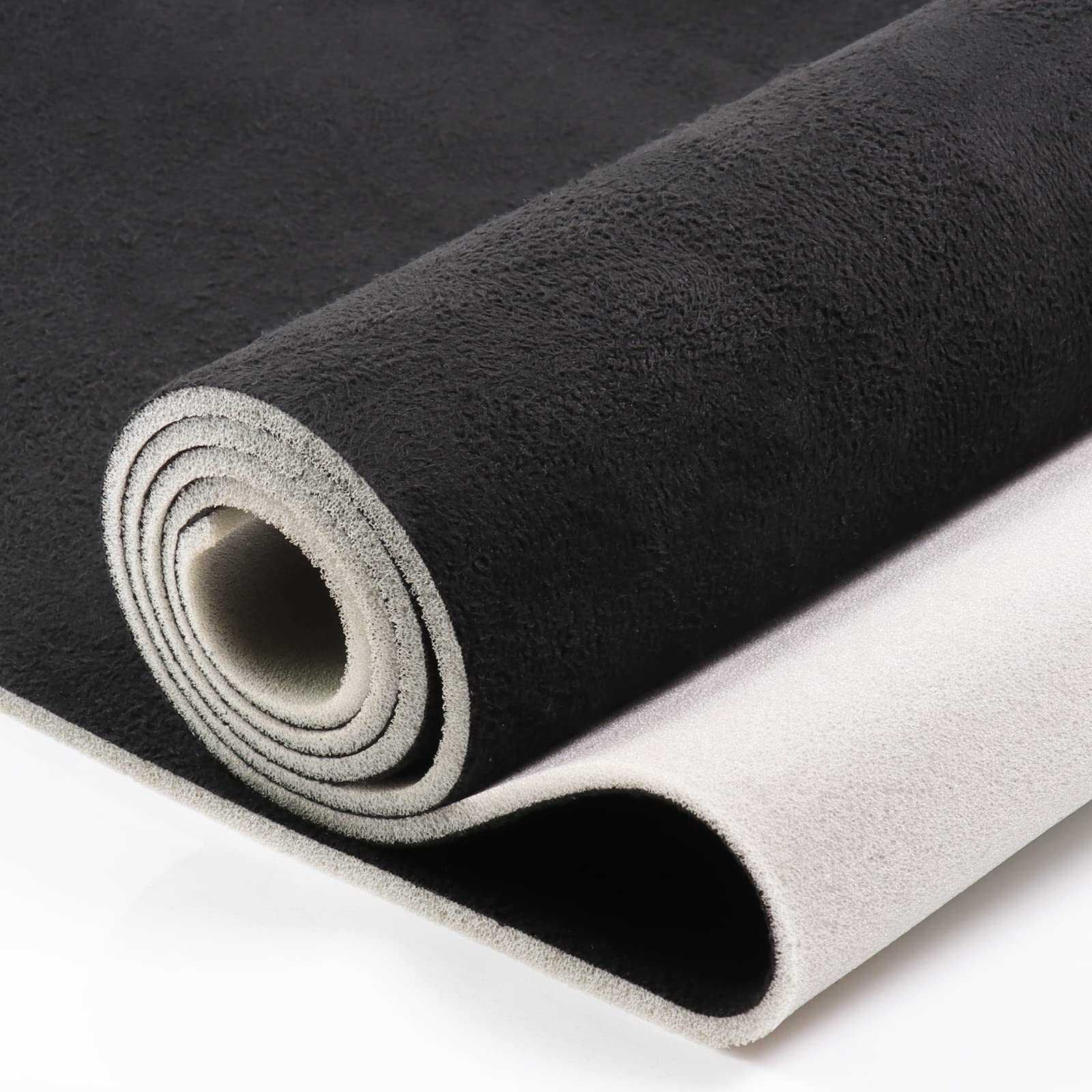 Car Elements Suede Headliner Fabric With Foam Backing 60'' W  36'' L Black Auto Suede Headliner Material Car Roof Upholstery Fab