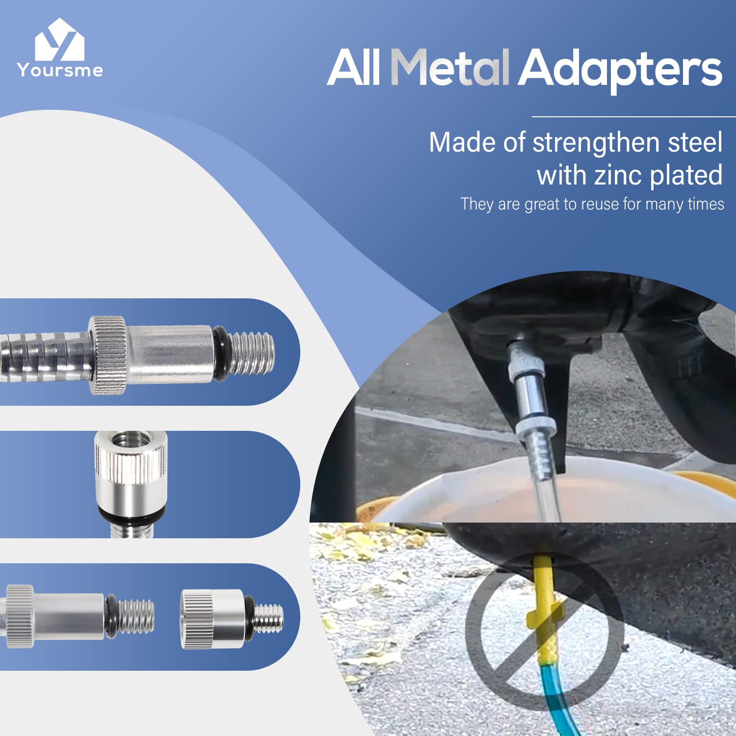 Upgrade Lower Unit Gear Oil Pump for Standard Quart Bottles, Come with 3/8in 8mm 10mm Metal Adapters, Fits All Mercury and Marin
