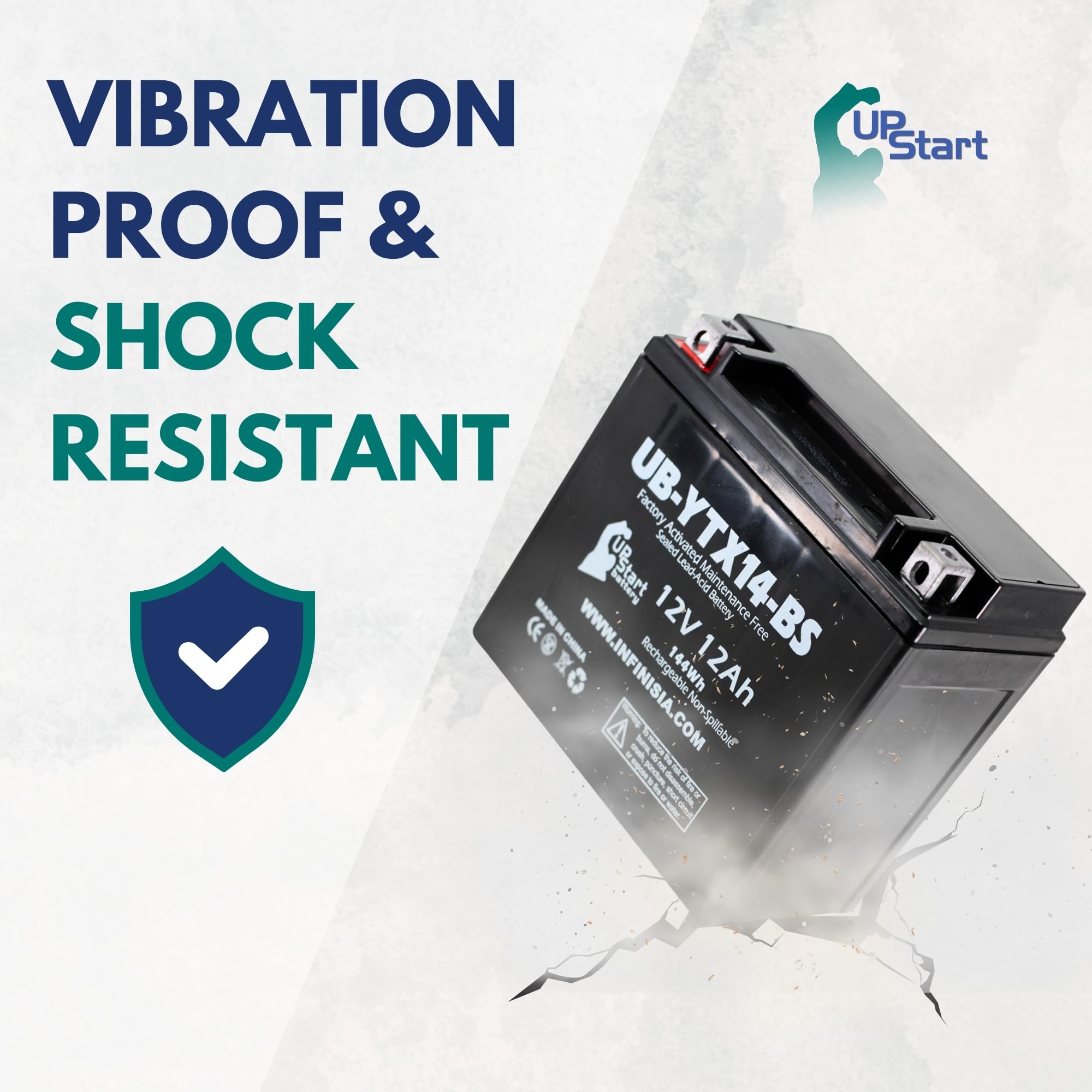 YTX14-BS 2115410001 Replacement for Mercedes Benz Auxiliary Battery - 12V 12AH Secondary Backup Aux Battery for E350, CLA 250, G