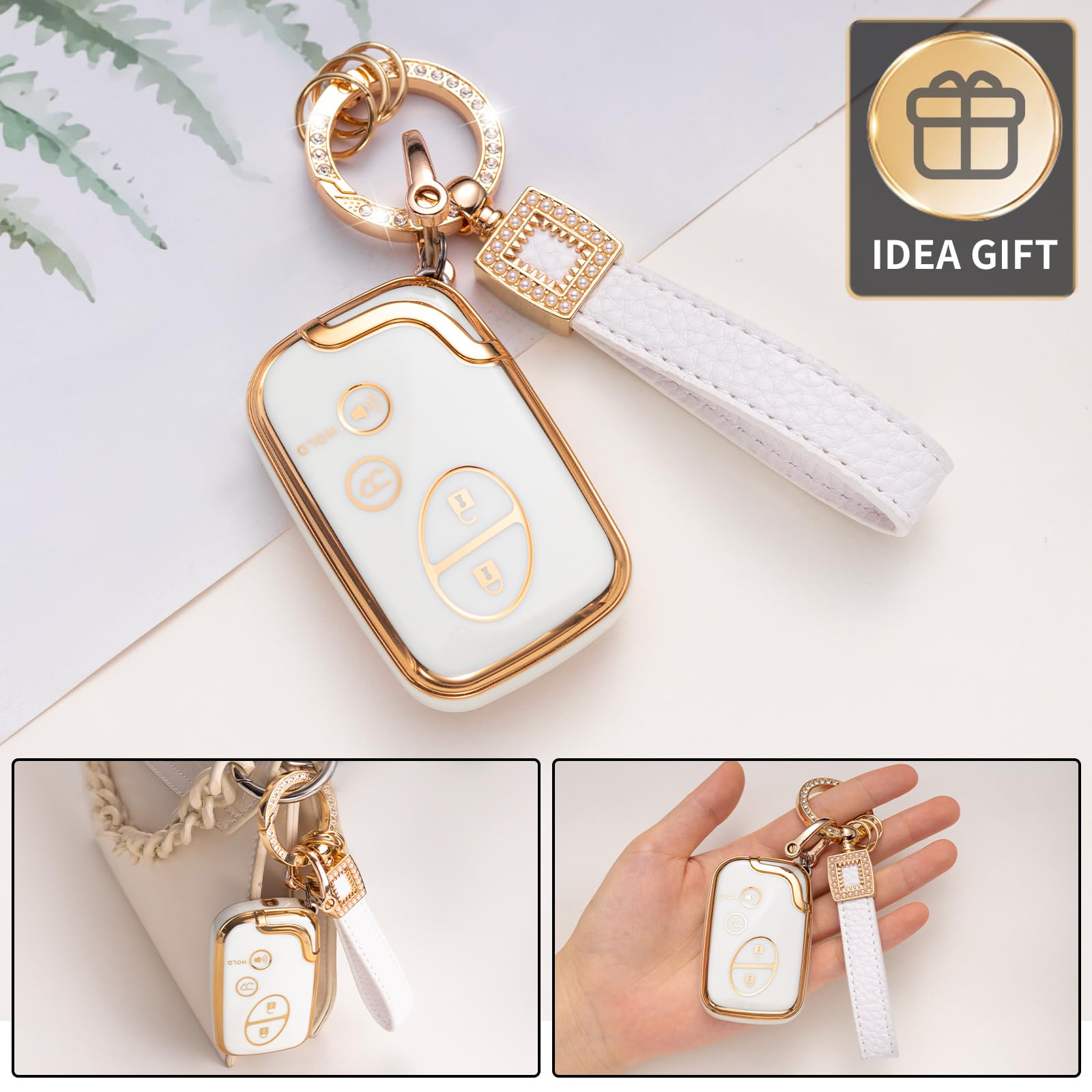 Cacarlike For Lexus Key Fob Cover With Lexus Keychain, Car Key Fob Case Compatible With Lexus Gx460 Rx350 Es350 Is250 Gx460 Lx57