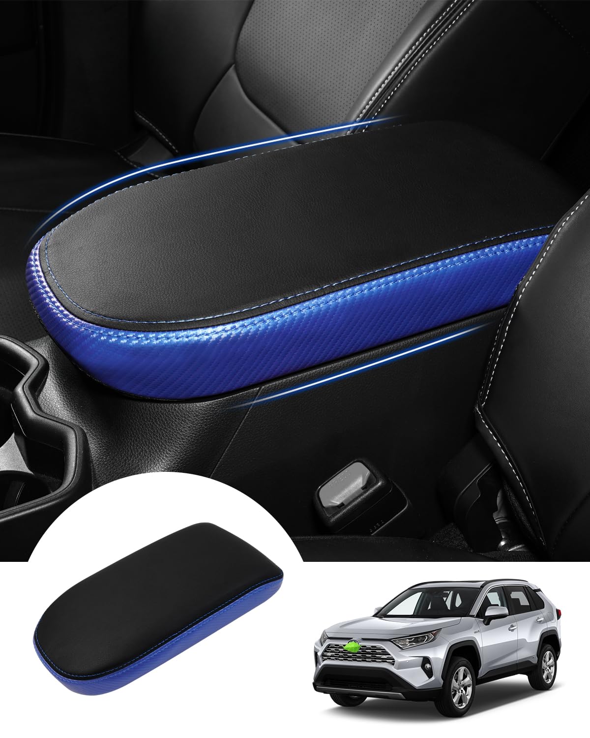 Autorder Center Console Cover For Toyota Rav4 2019 2020 2021 2022 2023 2024 Accessories Armrest Cover Anti-Scratch Middle Consol