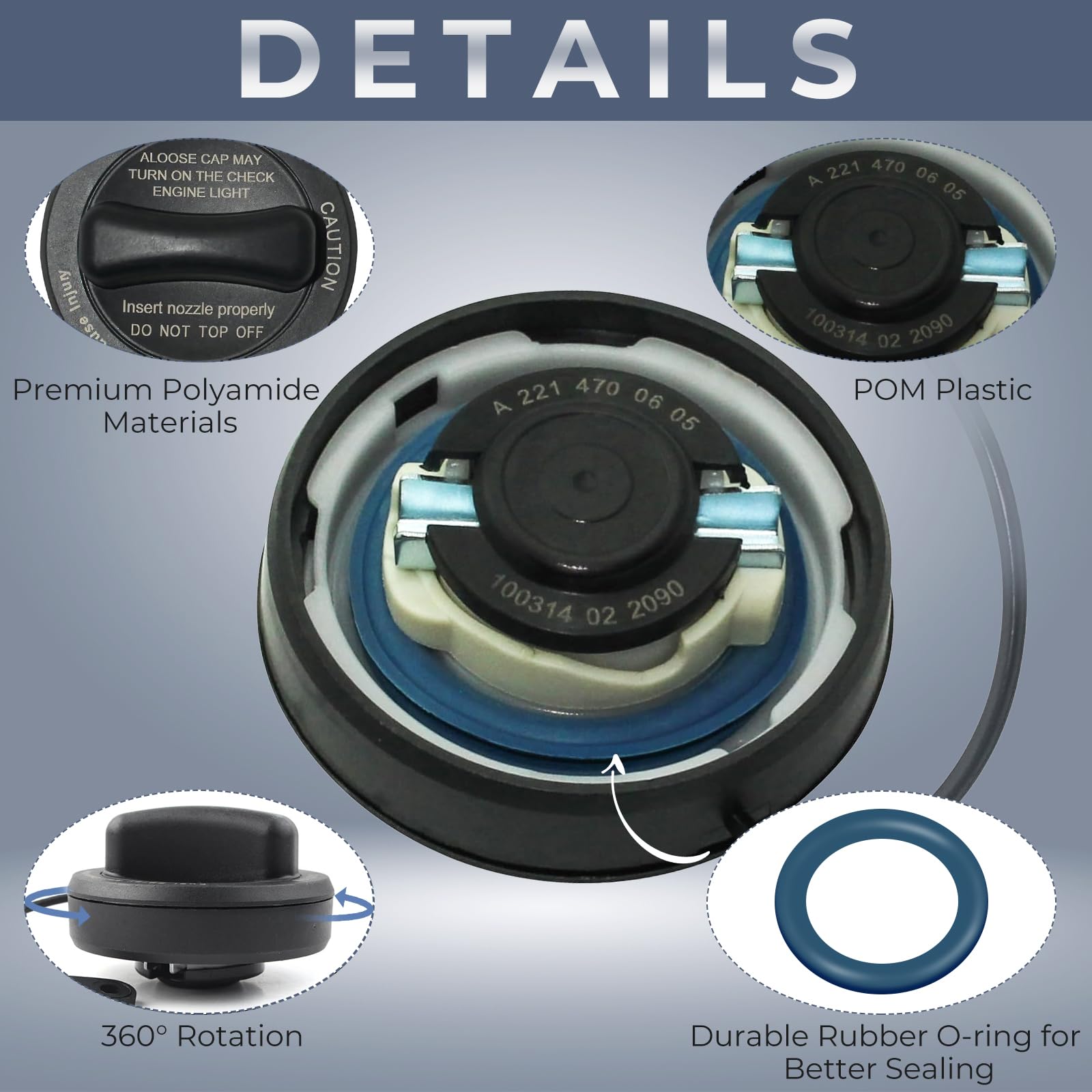 Gas Cap Fuel Cap for Mercedes Benz C CL CLK CLS E G GLK AMG S SL SLC SLK C230 C240 C250 C280 C300 C320 C350 E320 E350 E400 E500