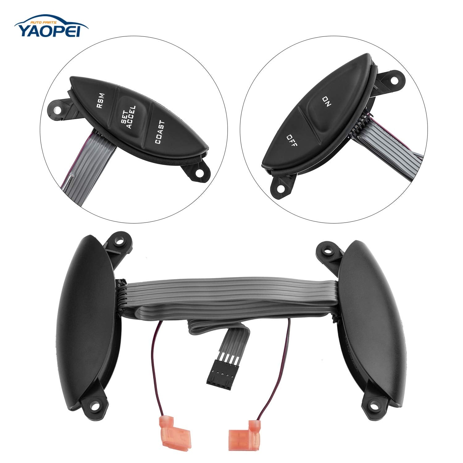 F87A-9D809-Ba Steering Wheel Mounted Cruise Control Switch Button Kit For Ford Ranger Explorer Sport Trac F150 Mountaineer, Mazda B3000 1995 1996 1997 1998 1999 2000 2001 2002 2003 Sw-5928 F87Z9C888Bb