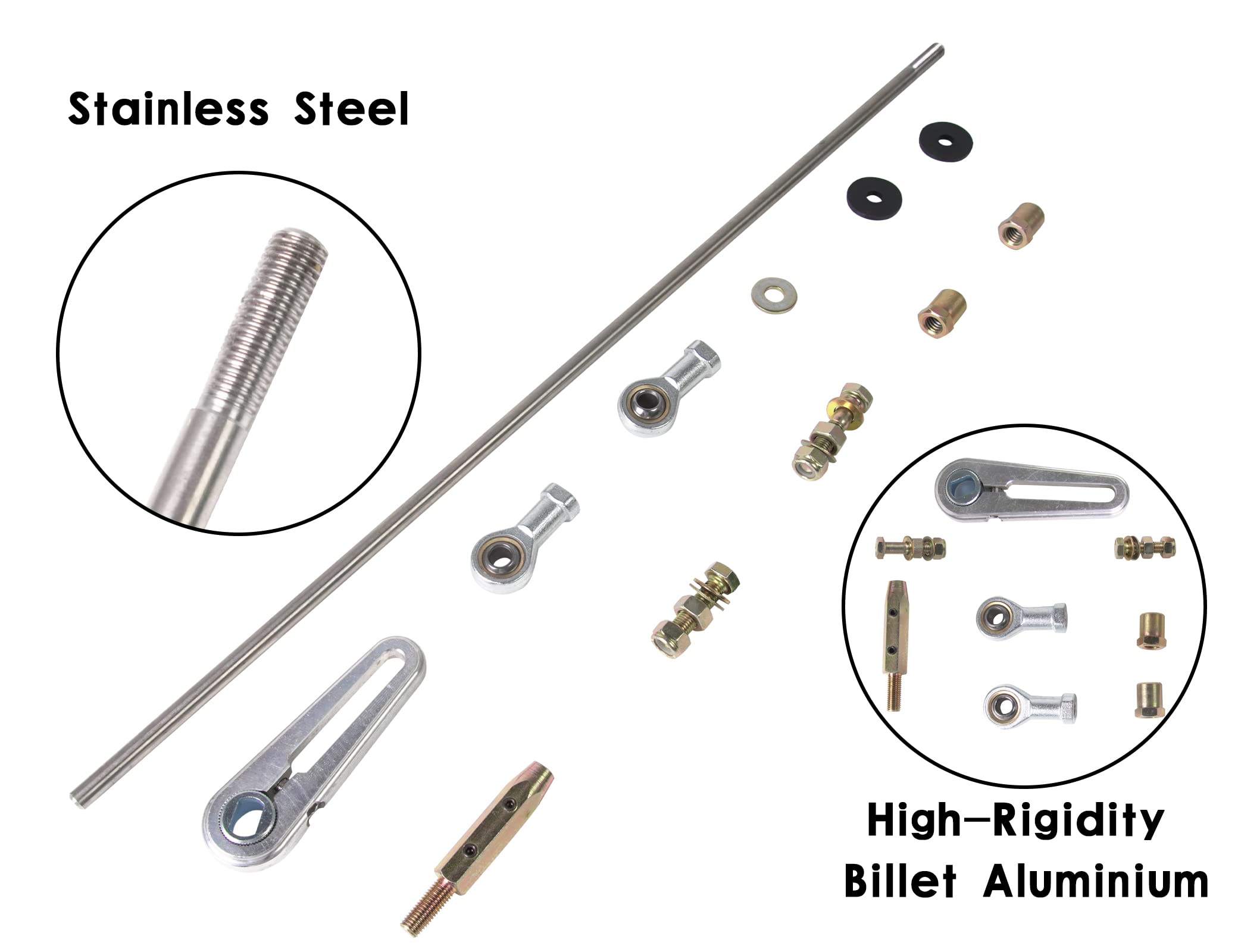 Mikoda Billet Aluminum Shift Transmission Column Linkage Kit Compatible With Gm Th200, Th350, Th400, 4L60, 4L60E, 4L80E, Th700R4 1 Set Gear