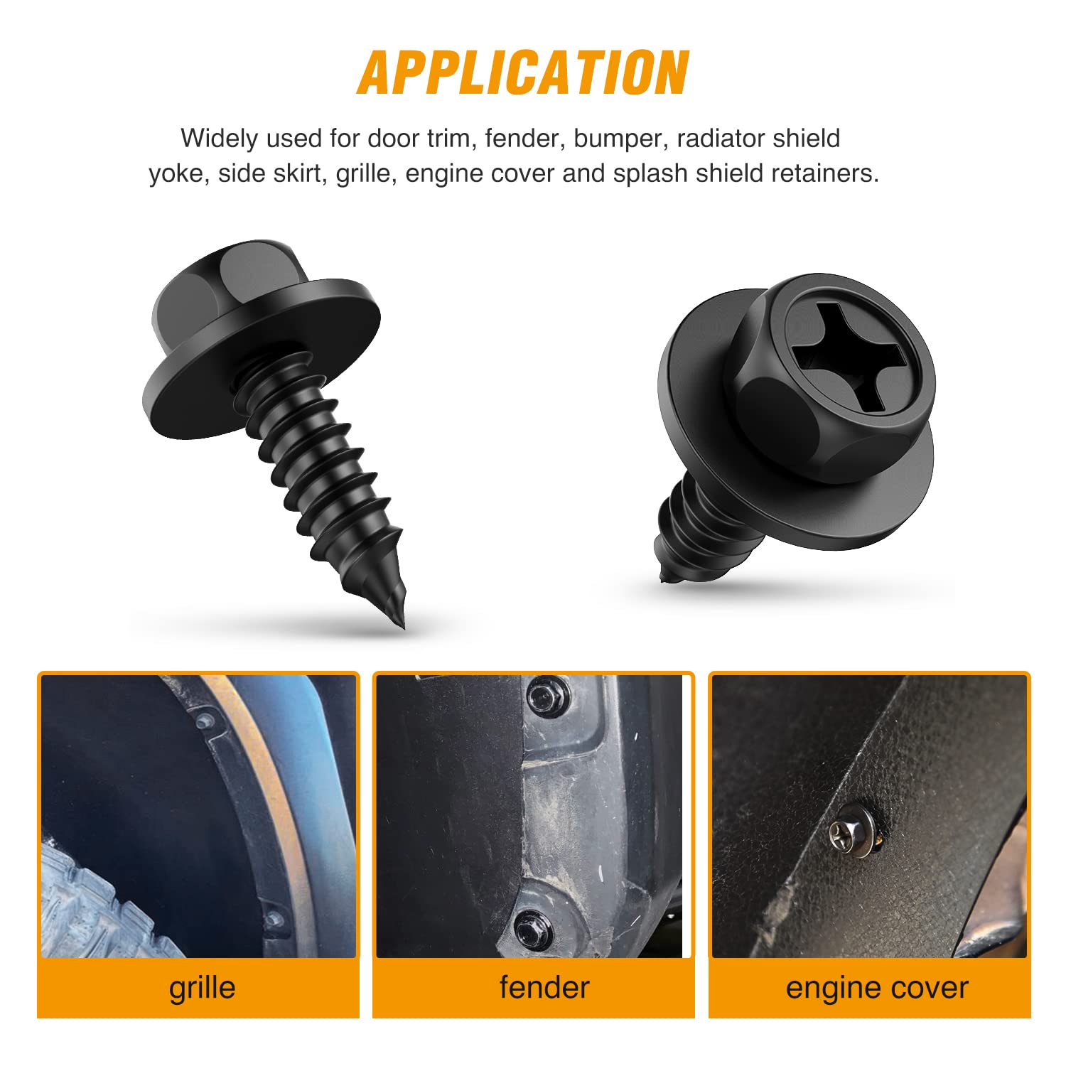 Gooacc 25Pcs Front Fender Liner Screws Bumper Cover Splash Shield Mud Guard Screw Replacement For Toyota Avalon Camry Corolla Sc