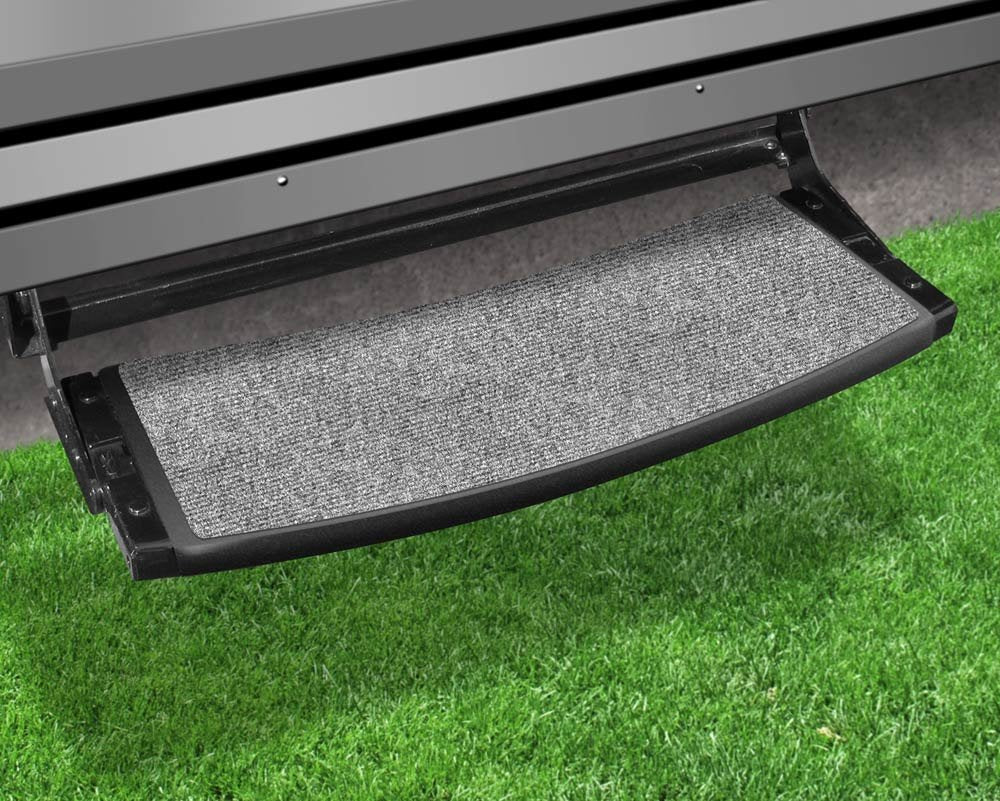 Prest-O-Fit 2-0373 Outrigger Radius RV Step Rug Castle Gray 22 In. Wide