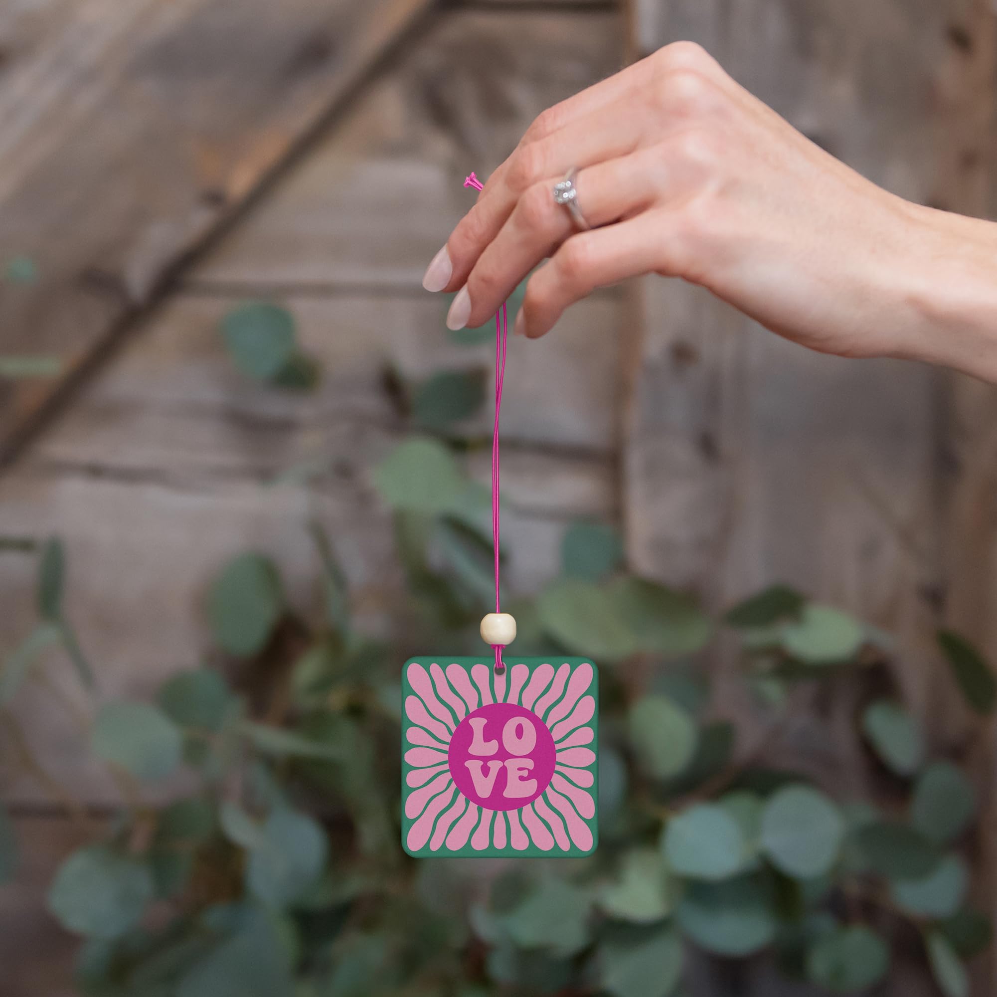 Studio Oh! Car Air Fresheners - Pack of 2 Scented Hanging Car Odor Eliminator - Unique Design with Decorative Bead - Blooming Lo