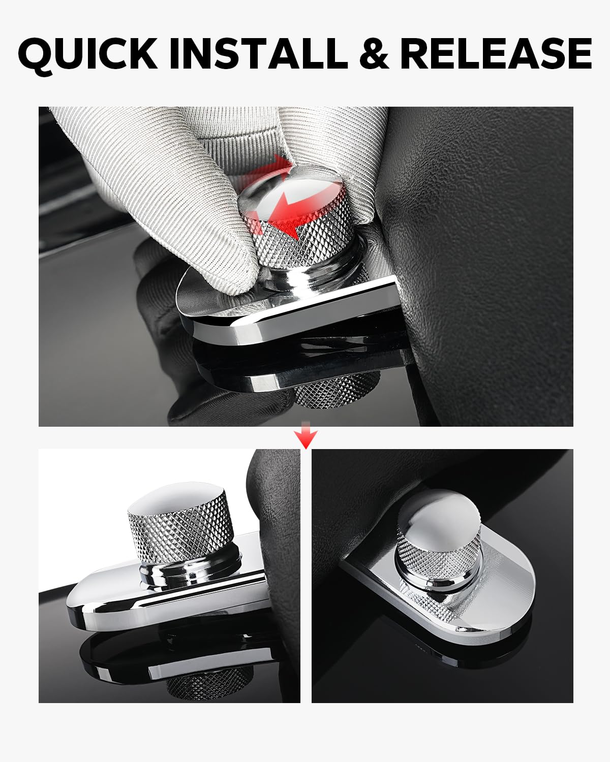 Amazicha Chrome Stainless Steel Seat Bolt Nut Tab Screw Mount for Harley Davidson Sportster Softail Touring Dyna 1997-2024, Model KXDO9481ILBVJ