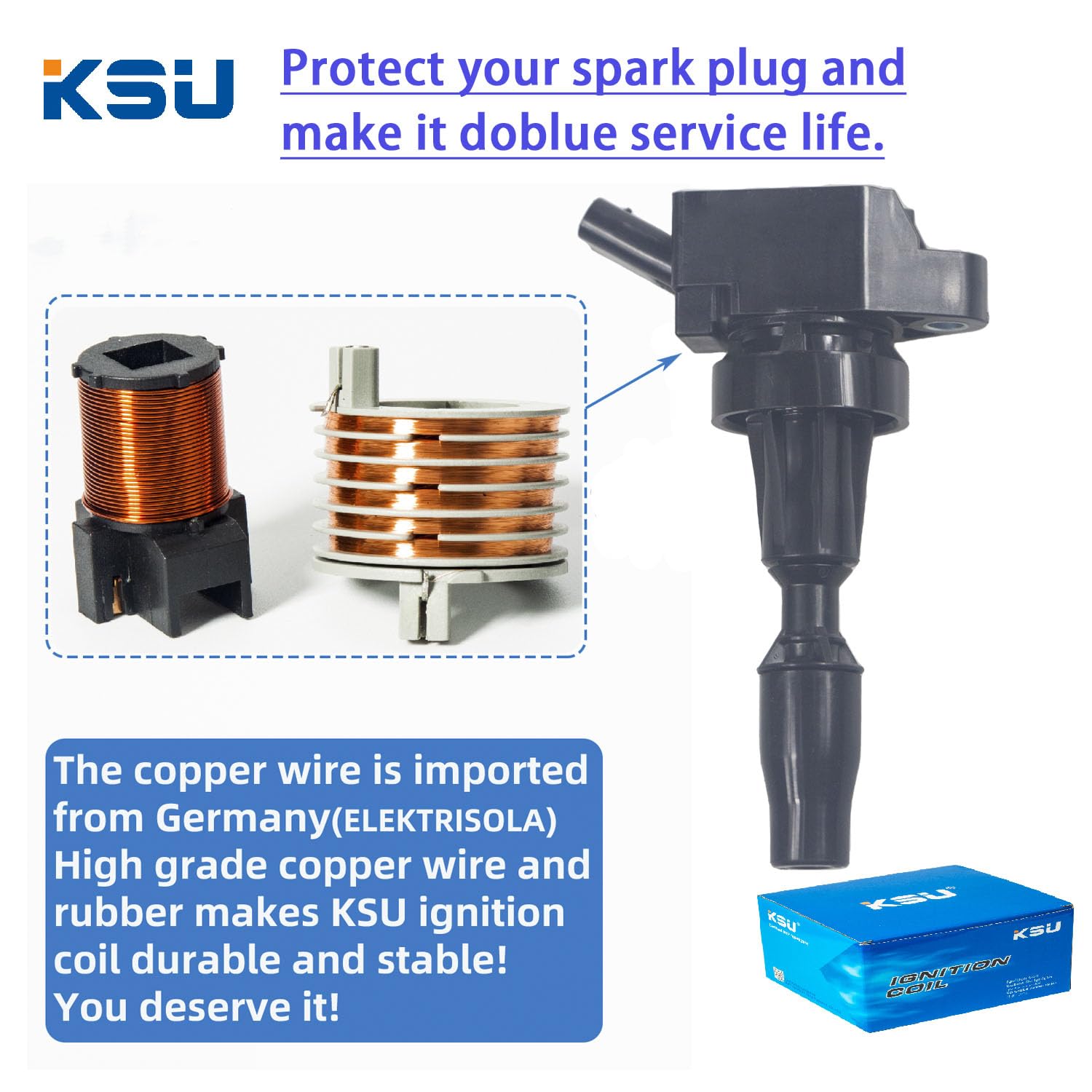 KSU Coil pack compatible with Hyundai Sonata 1.6L L4 Turbocharged 2015 2016 2017 2018 2019