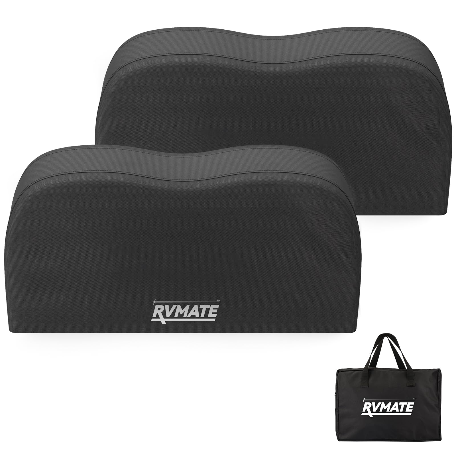 RVMATE RV Tire Covers, Dual Axle Wheel Cover (2 Pack) Fits 30''-33'' Diameter Tires, Waterproof Anti-UV 600D Oxford Black Covers