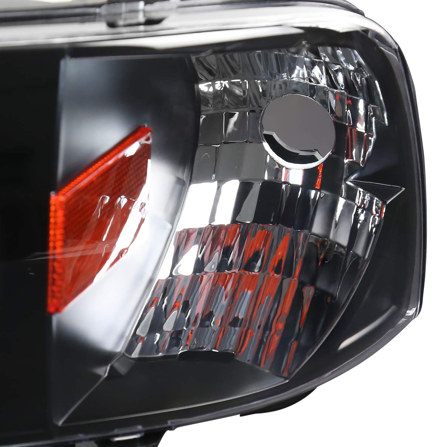 Spec-D Tuning 1PC Style Black Headlights Compatible with 1994-2001 Dodge Ram 1500, 1994-2002 Ram 2500 3500, L+R Pair Head Lights Lamps Assembly