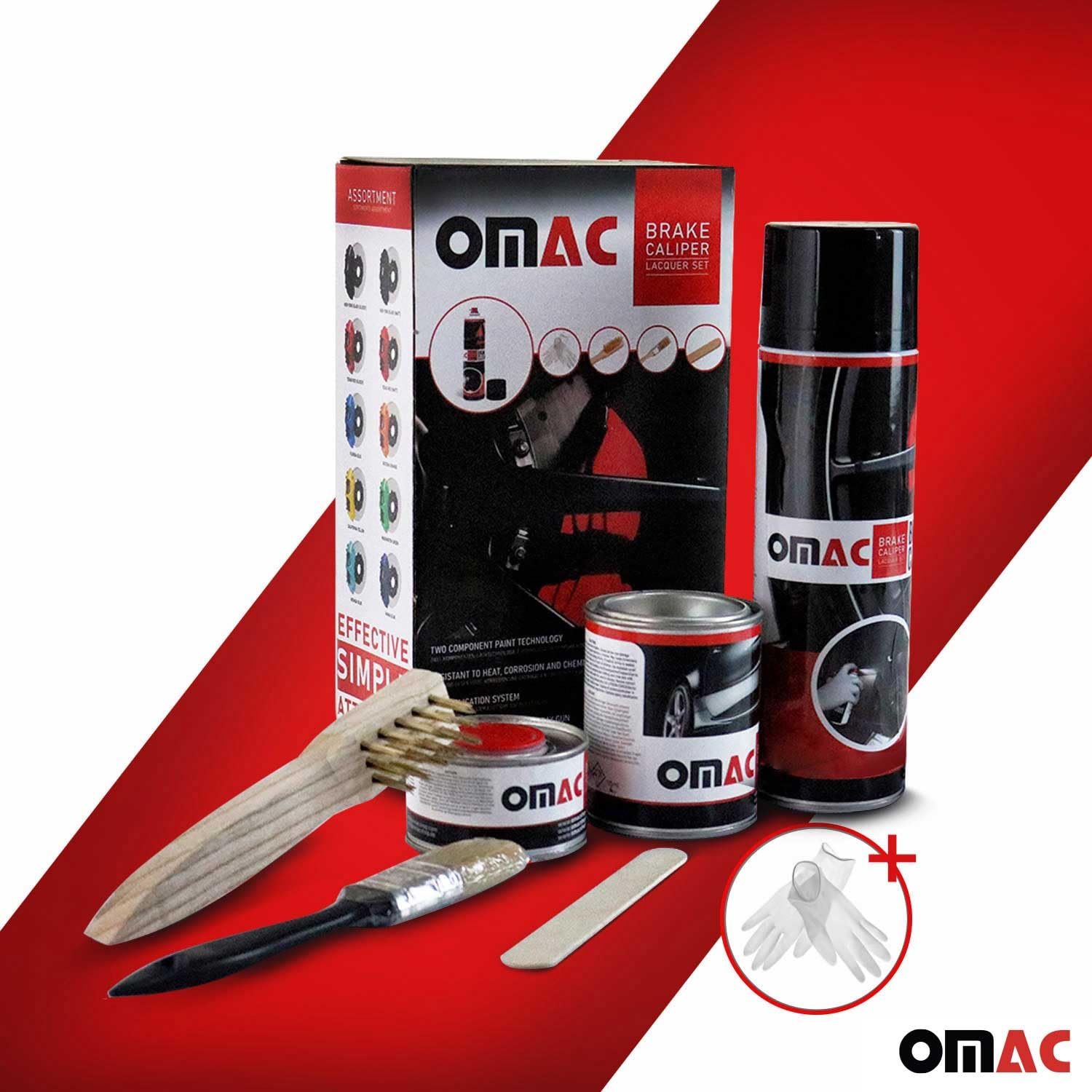 Omac Brake Caliper Epoxy Based Car Paint Kit Texas Red Matt High-Temp