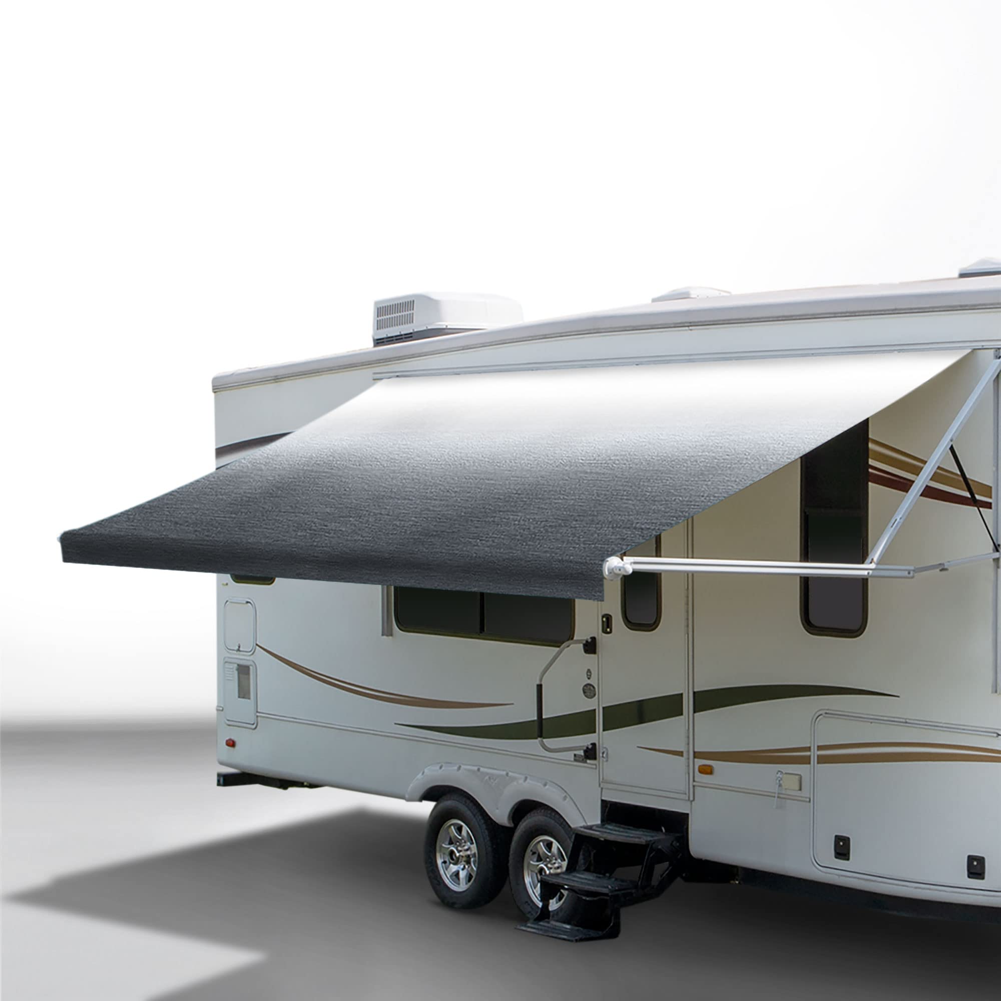 RecPro RV Awning Fabric Replacement 13 Foot Camper Awning | Gray | Width Size Options | 8 (96) Length RV Awning | Heat-Sealed |