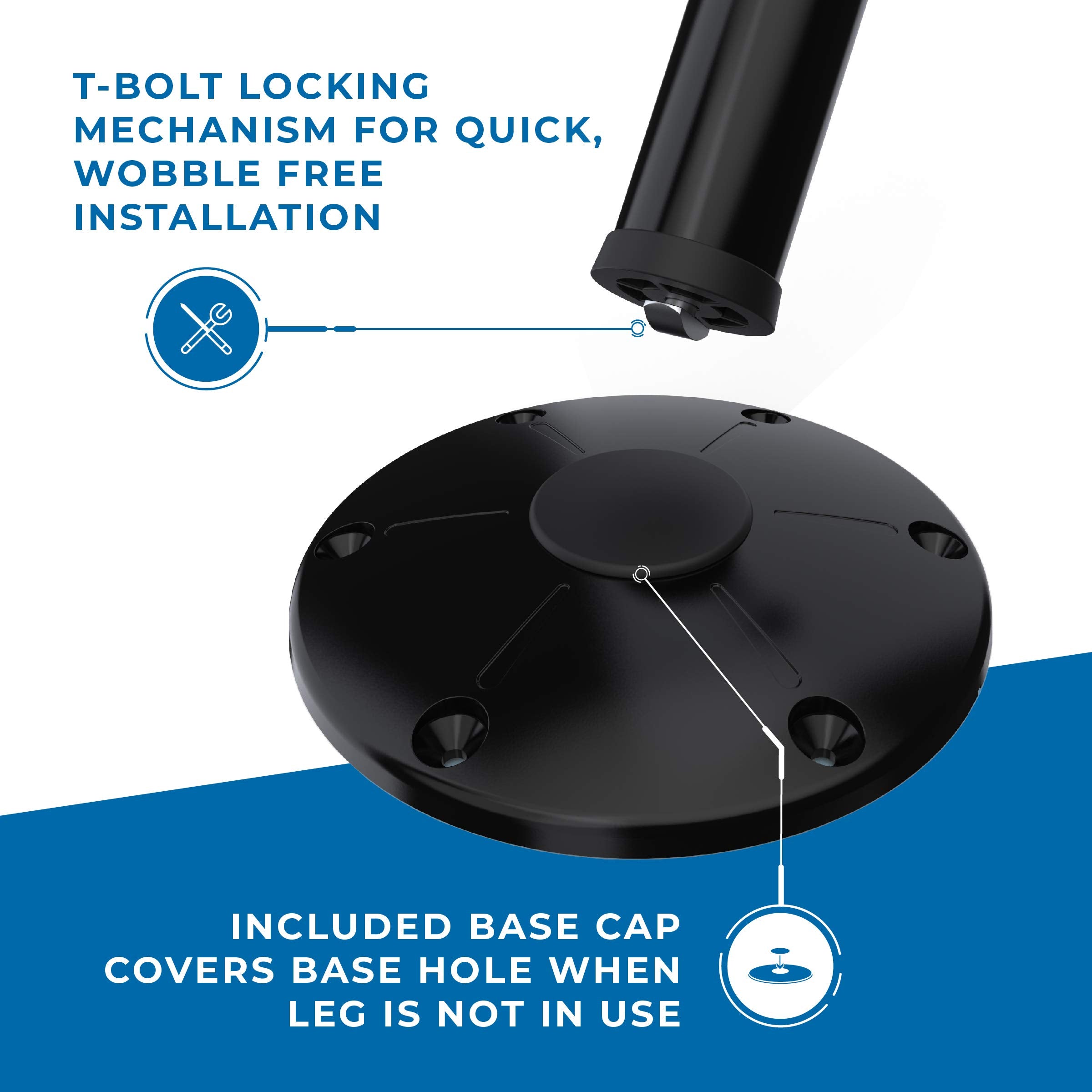 Manufacturers' Select Itc Redwood Table Leg System For Rv Or Boat (Black, 29'') Tl5000-B-29 (B07Vrfz393)