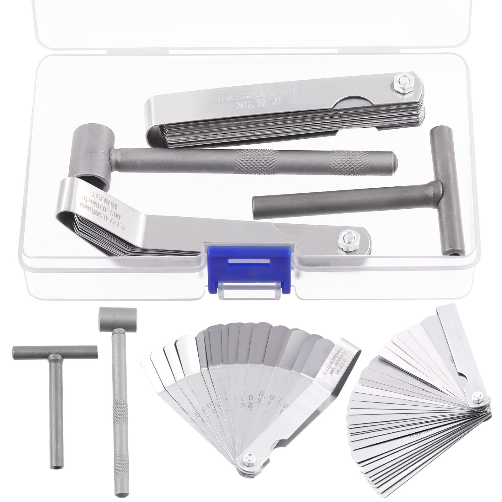 Tanstic 4Pcs Motorcycle Engine Valve Adjustment Tool Set, 8Mm 9Mm 10Mm Valve Screw Spanner, Engine Valve Screw Repair Wrench, Valve Adjusting Square Hexagonal Spanner With Offset Feeler Gauge