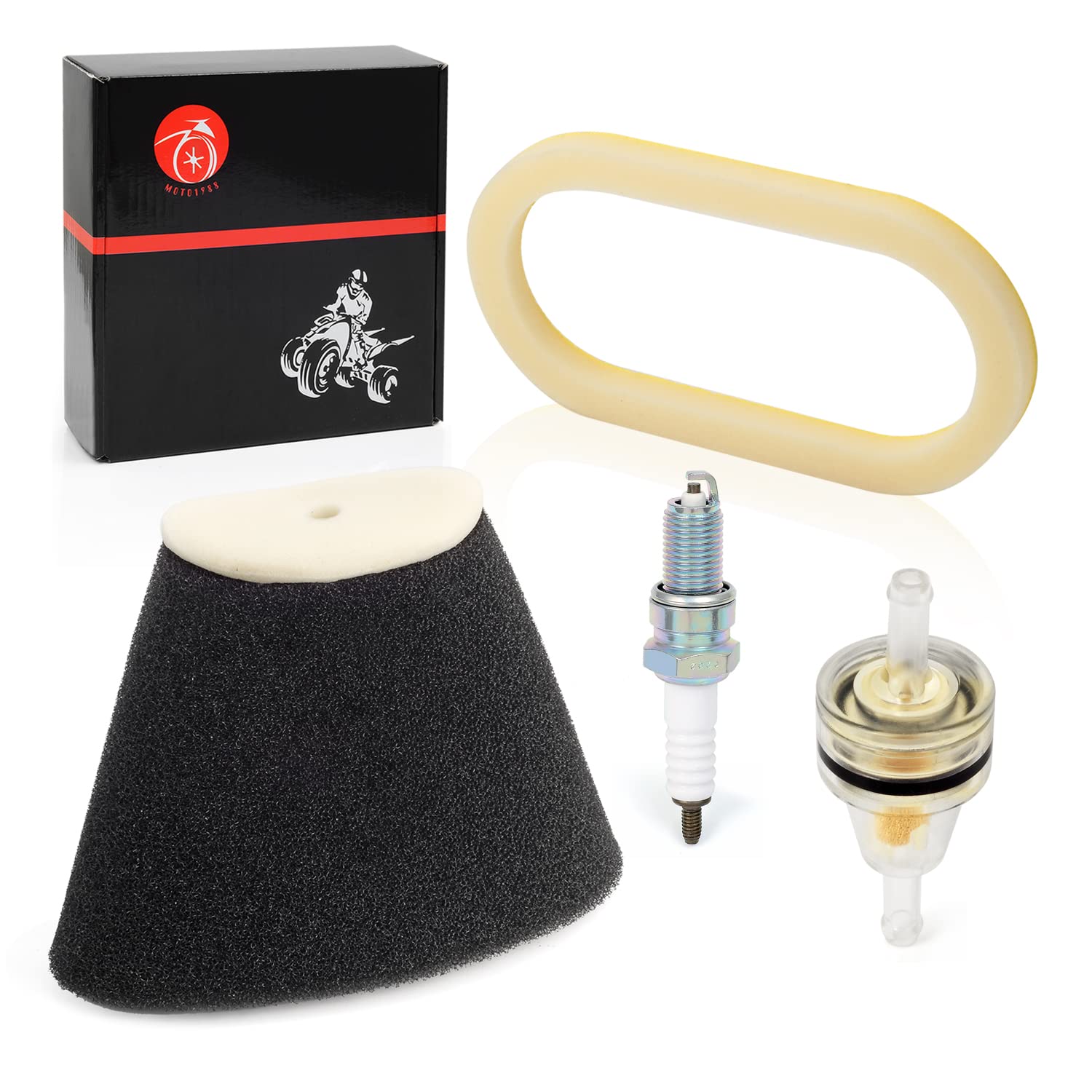 Air Filter Foam & Spark Plug Compatible With Yamaha Raptor 660R 660 R Yfm660R 2001 2002 2003 2004 2005 5Lp-14451-01-00