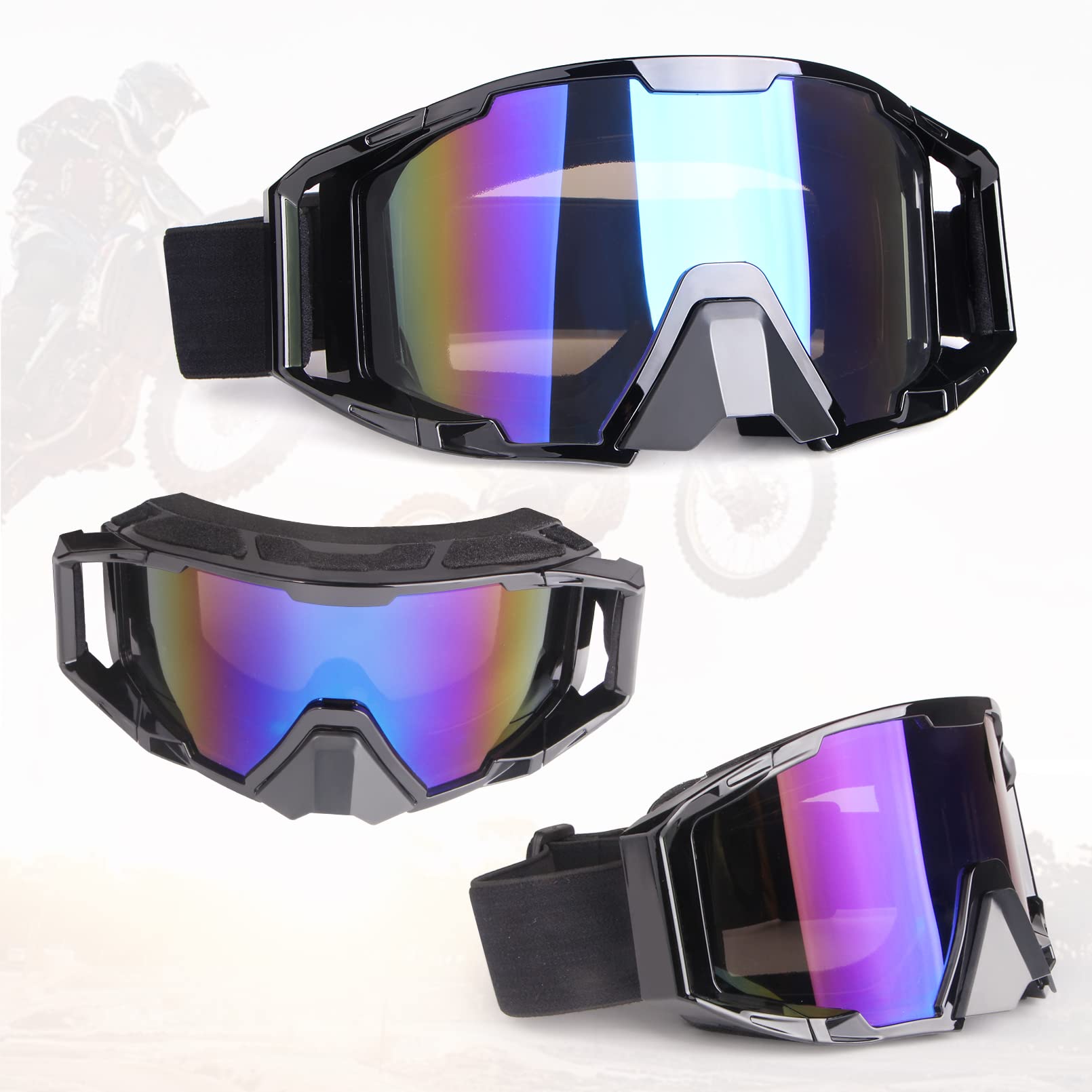 Motorcycle Riding Goggles Off Road Motocross Goggles Dirt Bike ATV Dust Shatterproof Racing UV Protection Goggles UTV MX Helmet