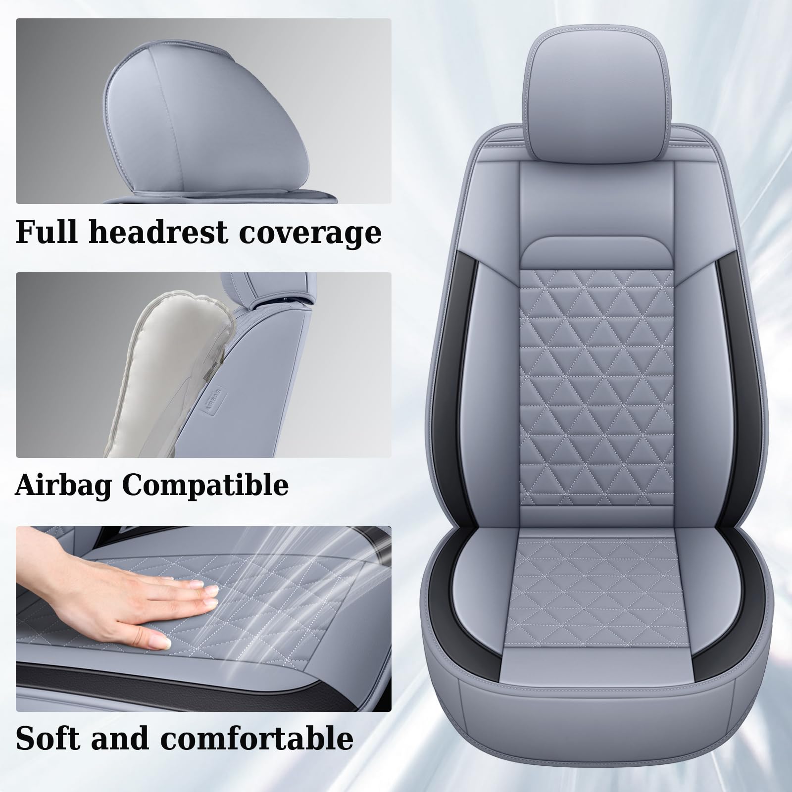 Coverado Car Seat Covers Full Set, Waterproof Ram 1500 Seat Cover Compatible With 2002-2025 Ram 1500 2500 3500 Crew Double Mega